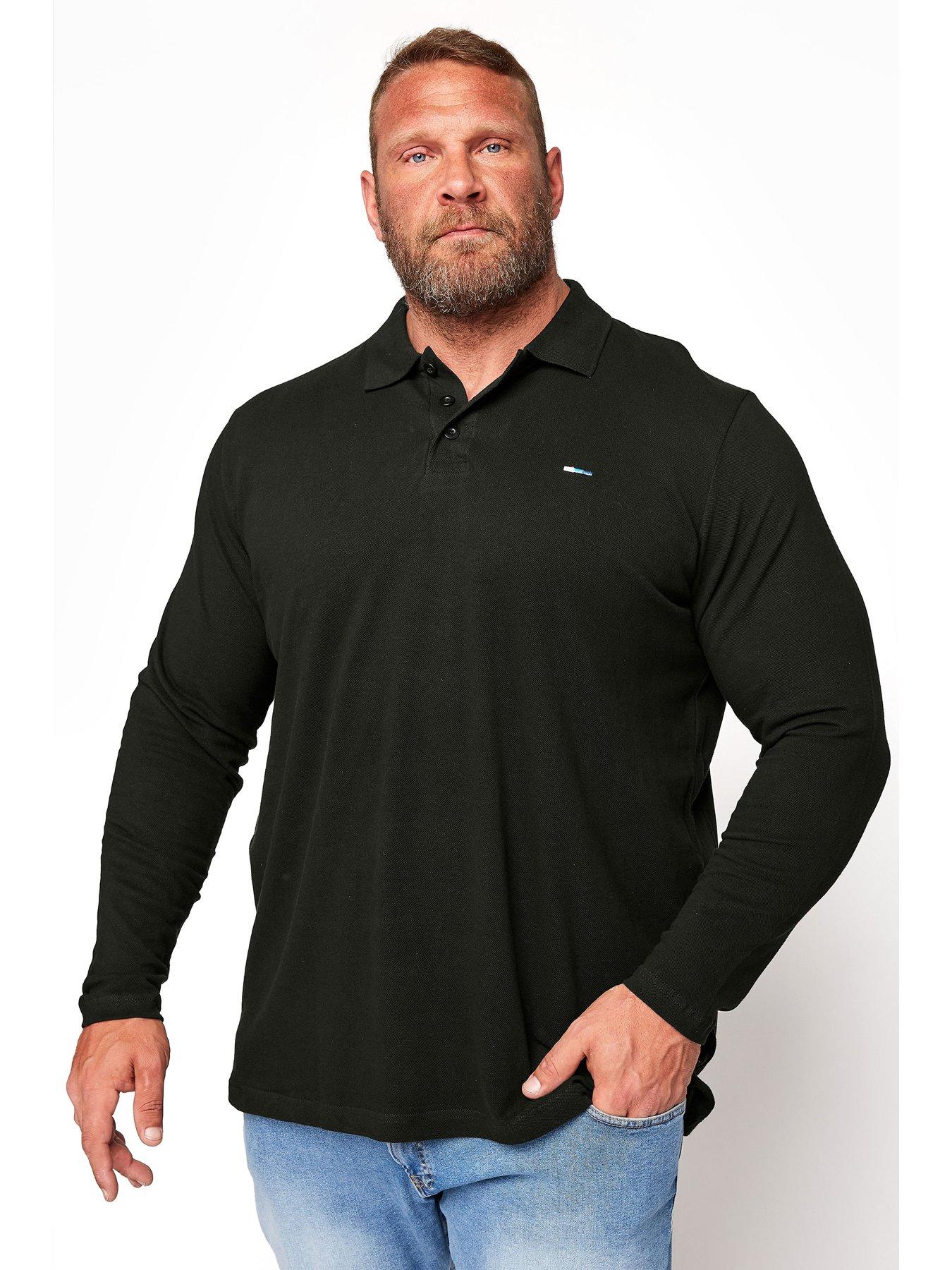 BadRhino BadRhino Essential Plain Long Sleeve Polo Shirt - Black