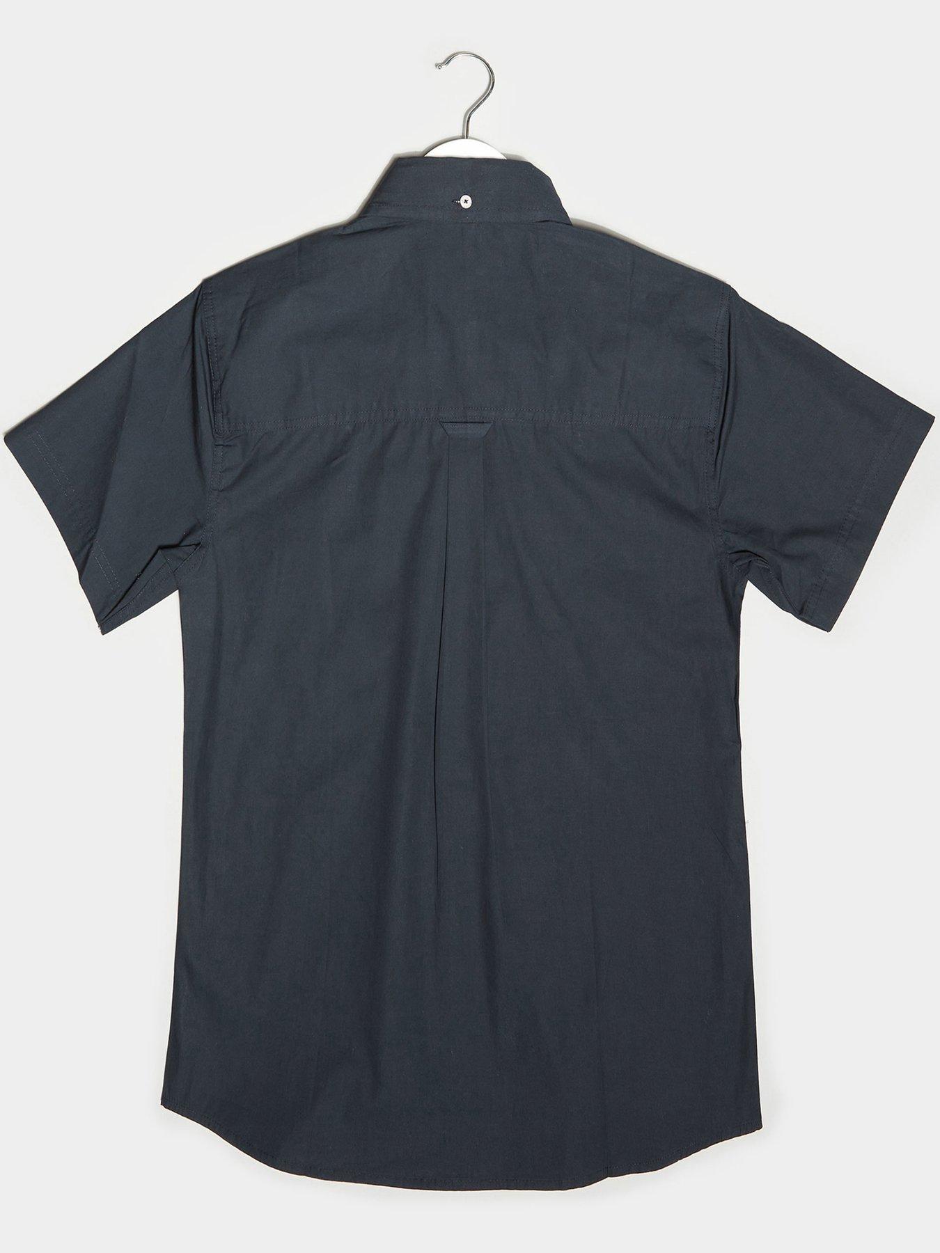 badrhino-badrhino-essential-smart-short-sleeve-oxford-shirt-navystillFront