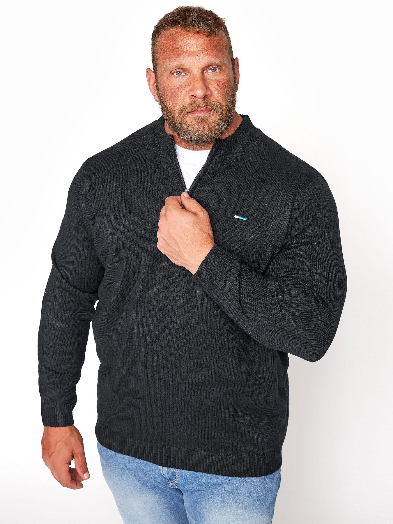 Image 1 of 2 of BadRhino BadRhino Essential 1/4 Zip Neck Knitted Jumper - Black