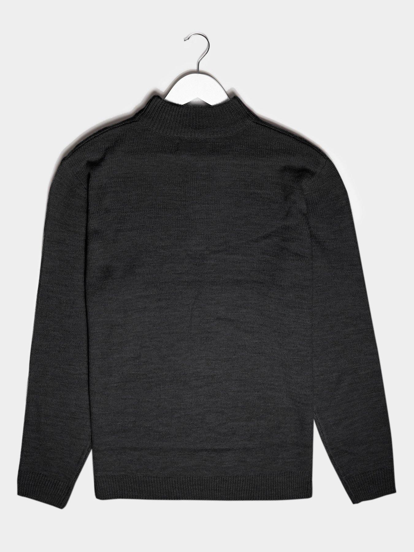 Image 2 of 2 of BadRhino BadRhino Essential 1/4 Zip Neck Knitted Jumper - Black