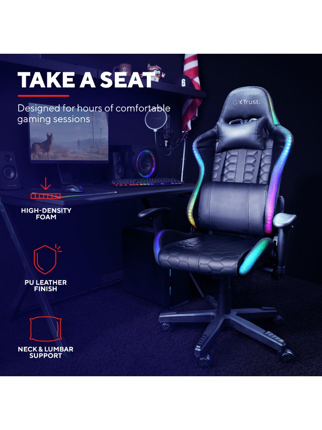 Trust GXT716 Rizza Adjustable PC Gaming Chair - With RGB Illuminated Edges