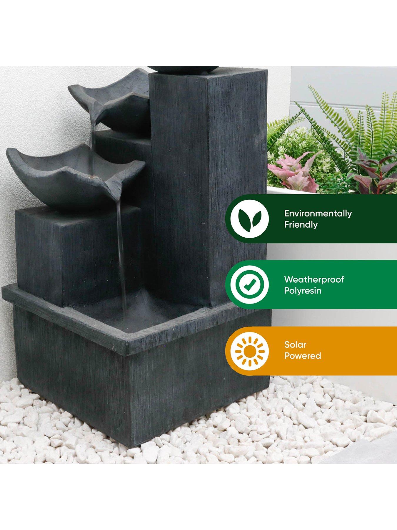 Image 4 of 7 of Streetwize Solar Powered Water Feature - Cascading Slate