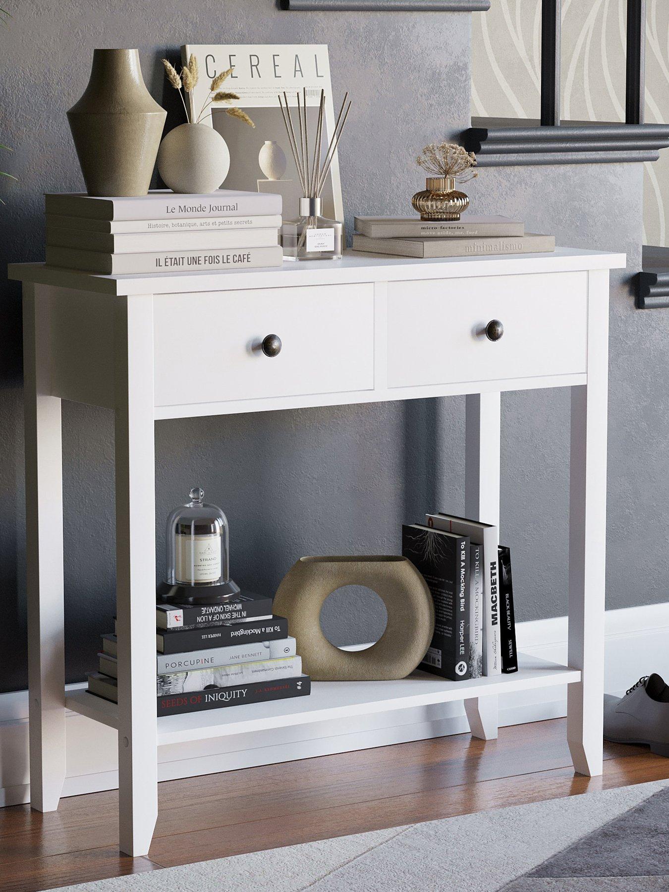 Image 1 of 6 of Vida Designs Windsor 2 Drawer Console Table - White