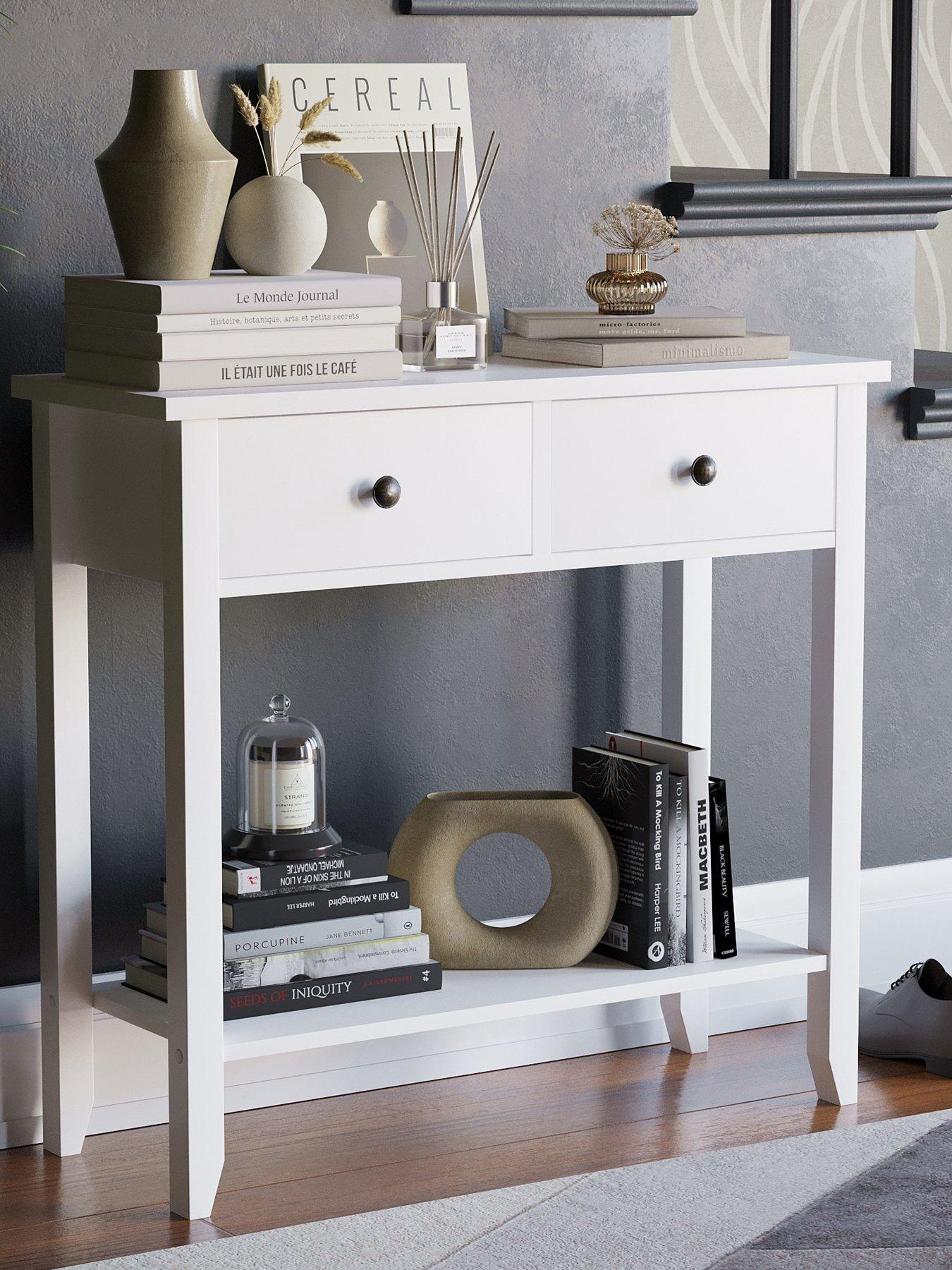 White windsor store console table