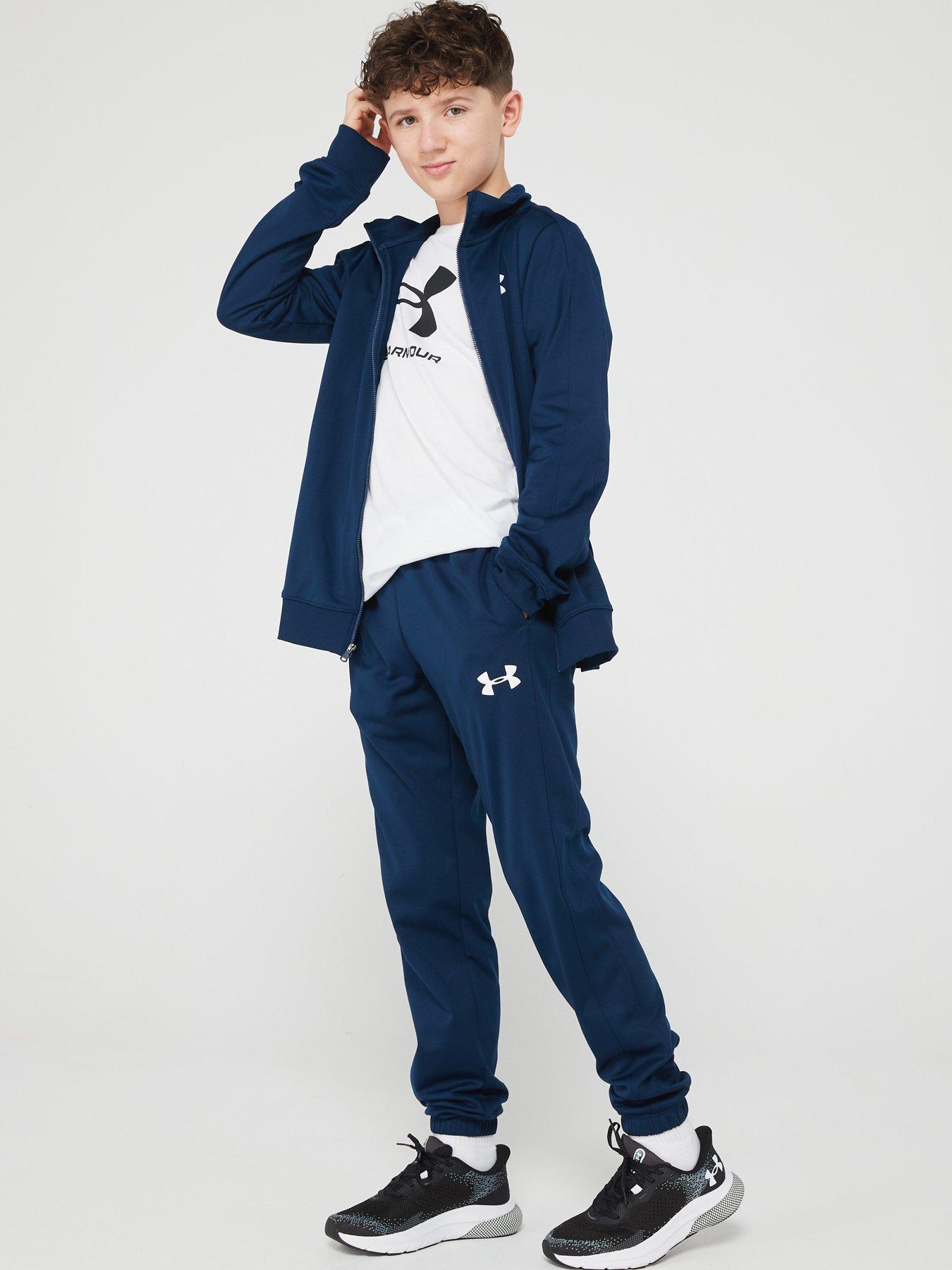 Childrens Knit Tracksuit Navy White