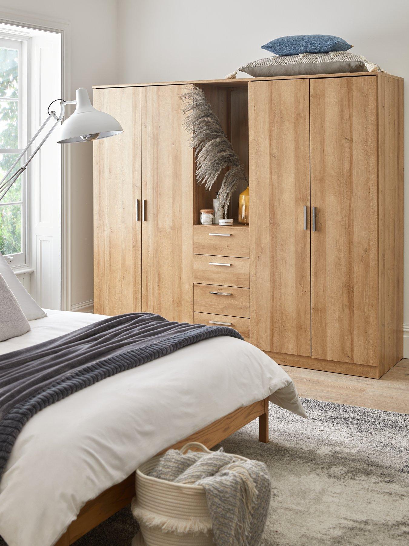 Image 1 of 7 of The Very Collection Panama 4 Door, 4 Drawer Combi Fitment Wardrobe with Mirror&nbsp;- FSC&reg; Certified