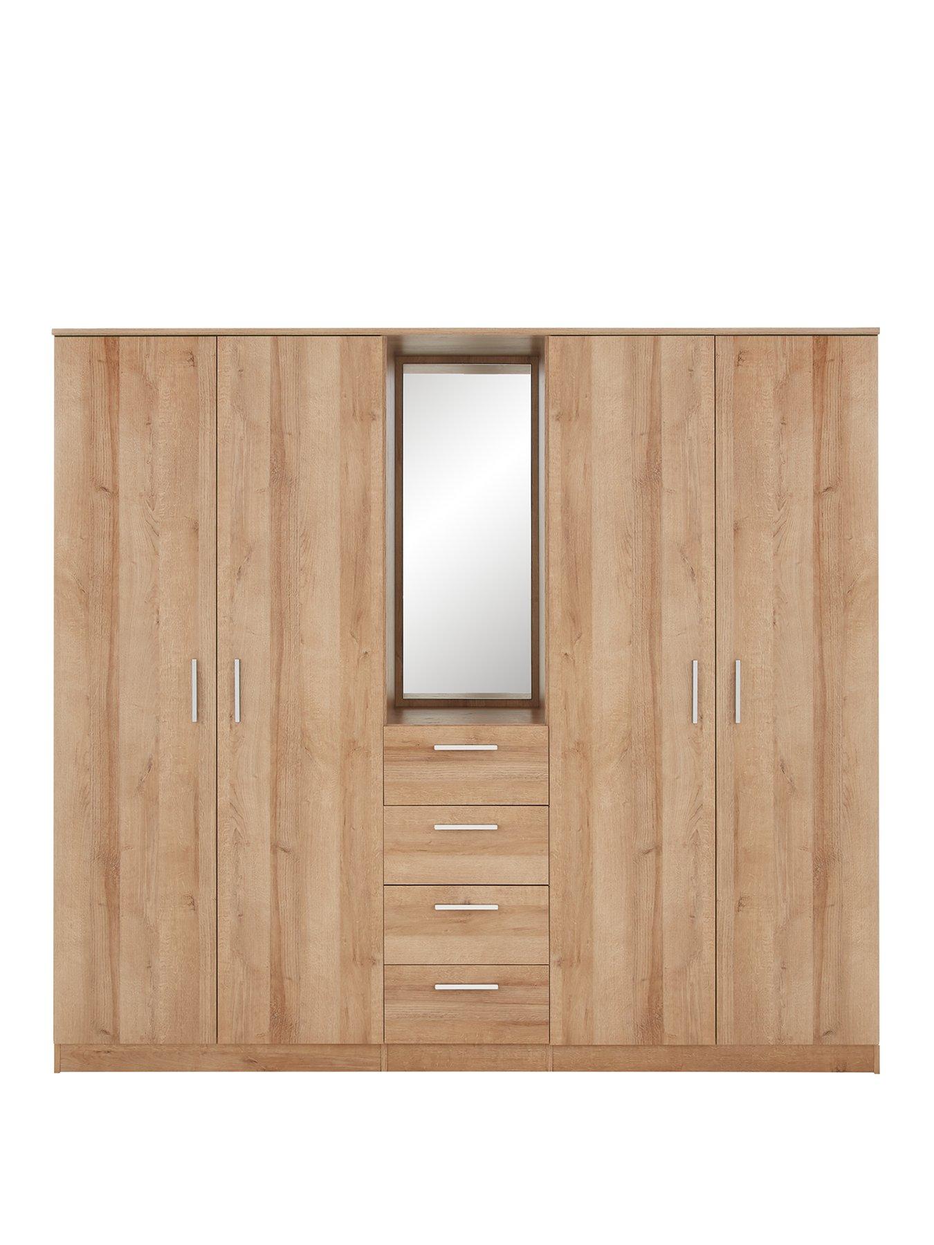 Image 2 of 7 of The Very Collection Panama 4 Door, 4 Drawer Combi Fitment Wardrobe with Mirror&nbsp;- FSC&reg; Certified