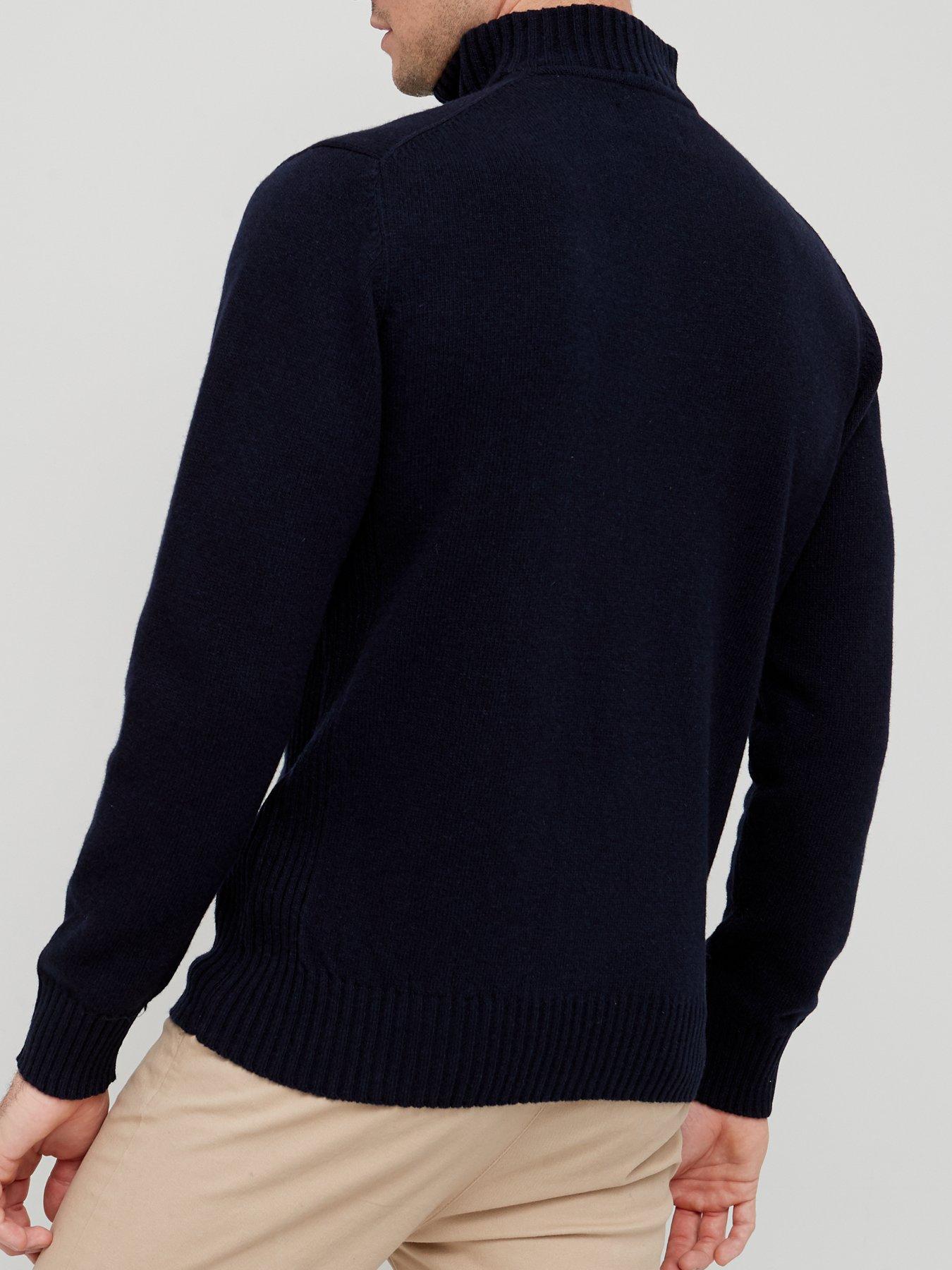 barbour-barbour-essential-lambswool-half-zip-navystillFront