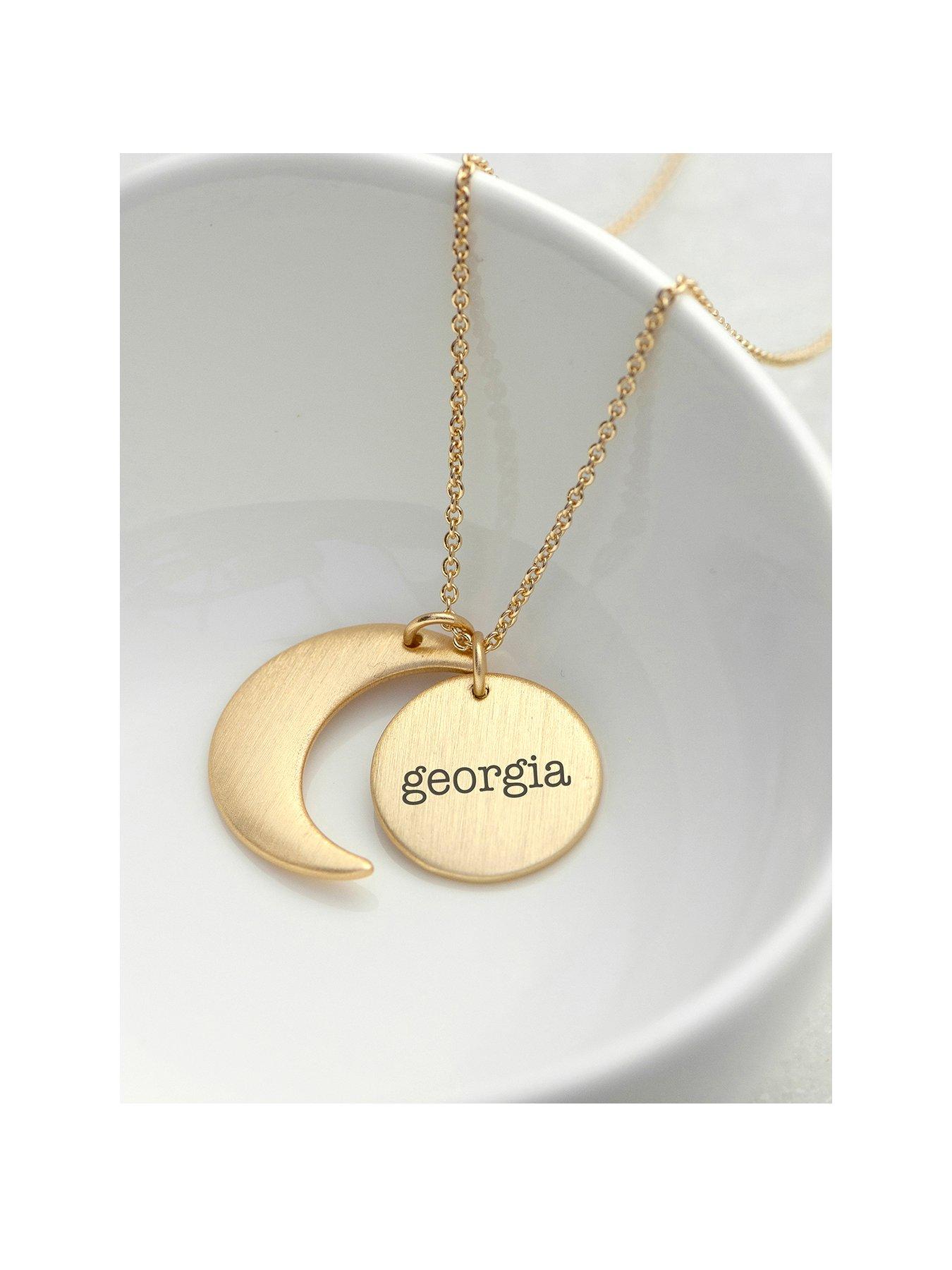 Treat Republic Personalised Moon And Sun Necklace - serif