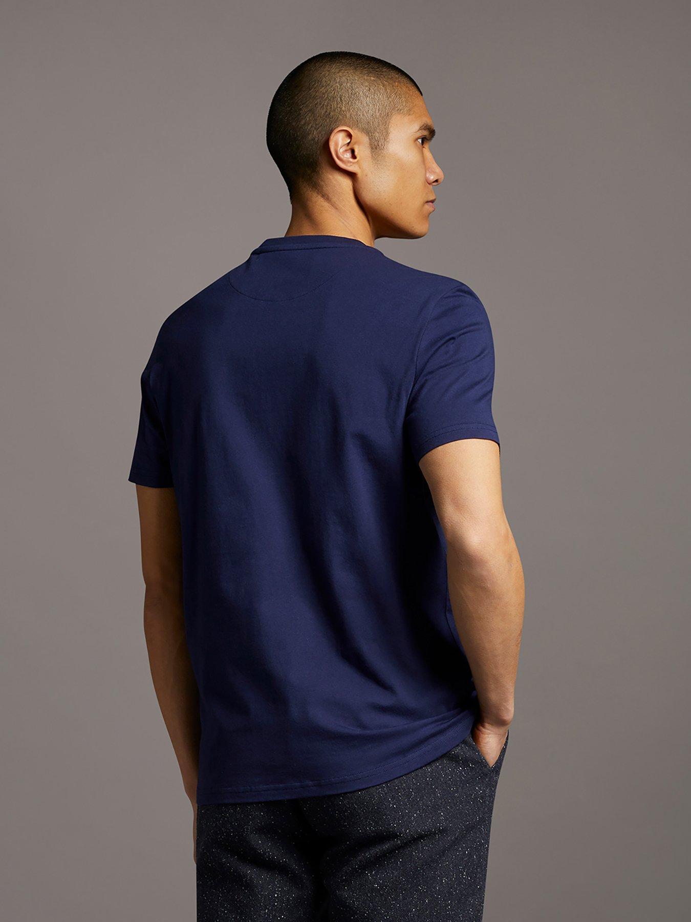 lyle-scott-regular-fit-plain-t-shirt-navystillFront