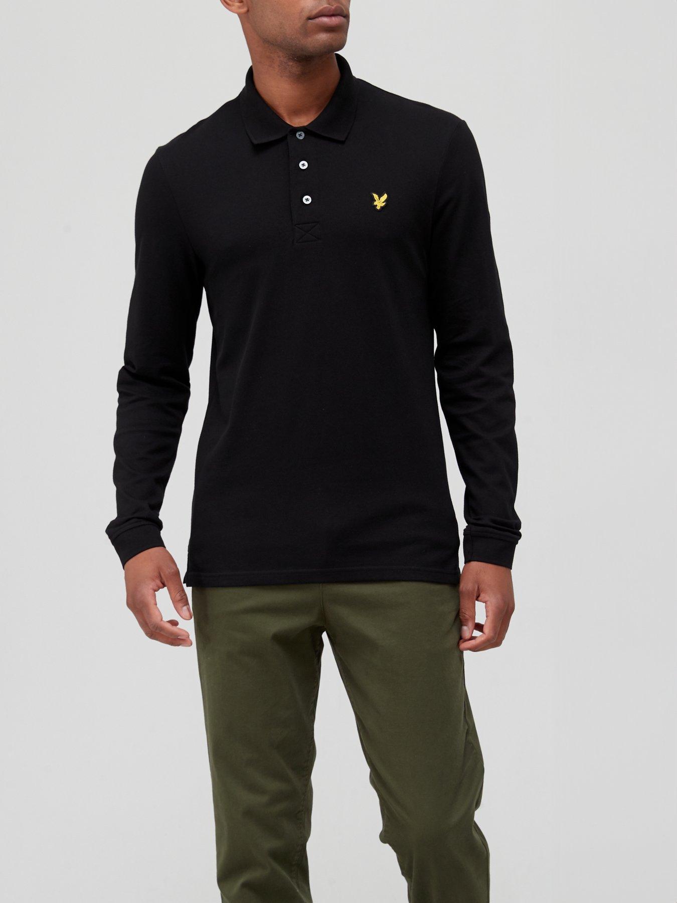 lyle-scott-long-sleeve-polo-shirt-blackfront