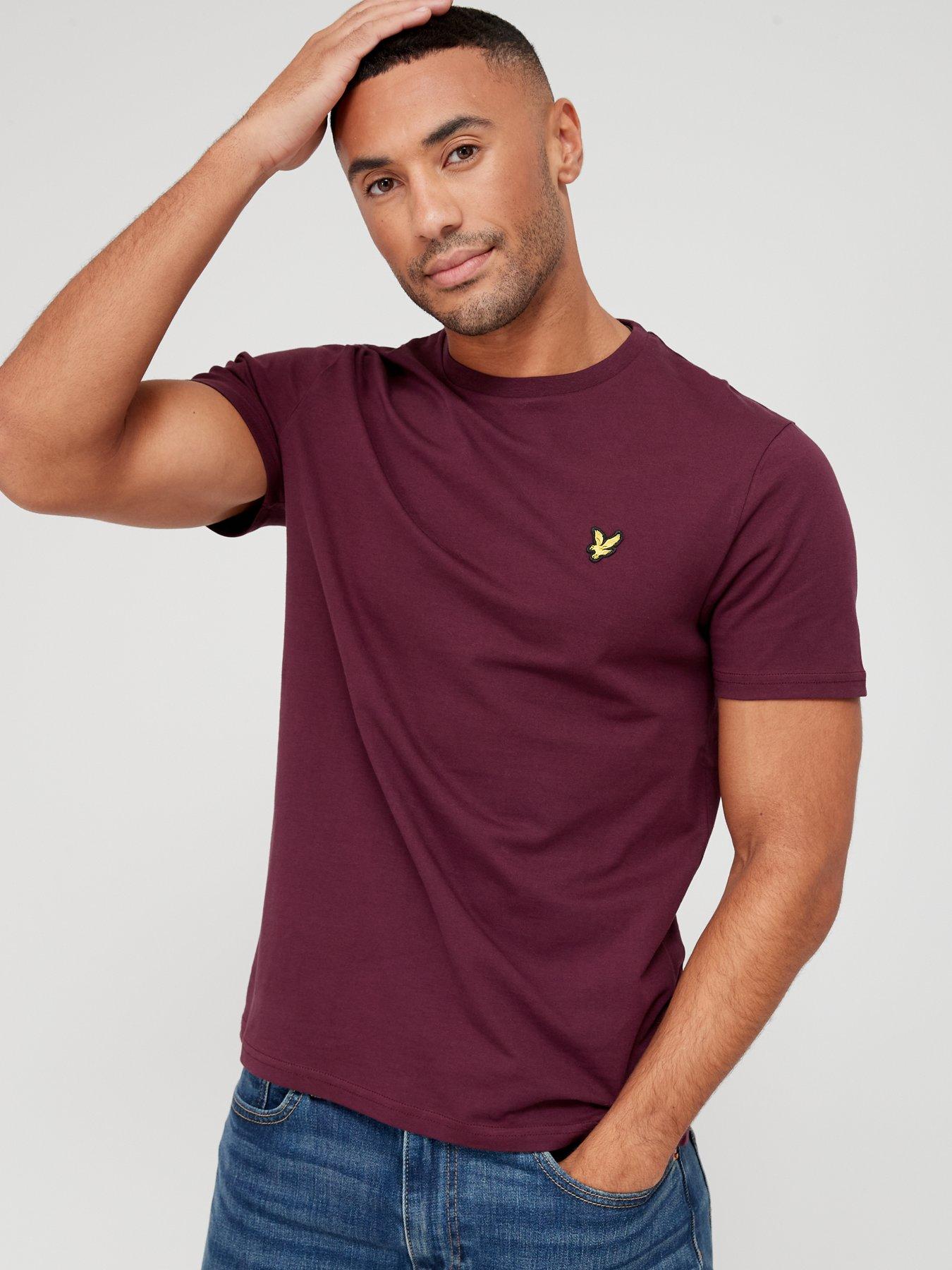 lyle-scott-regular-fit-plain-t-shirt-dark-redfront