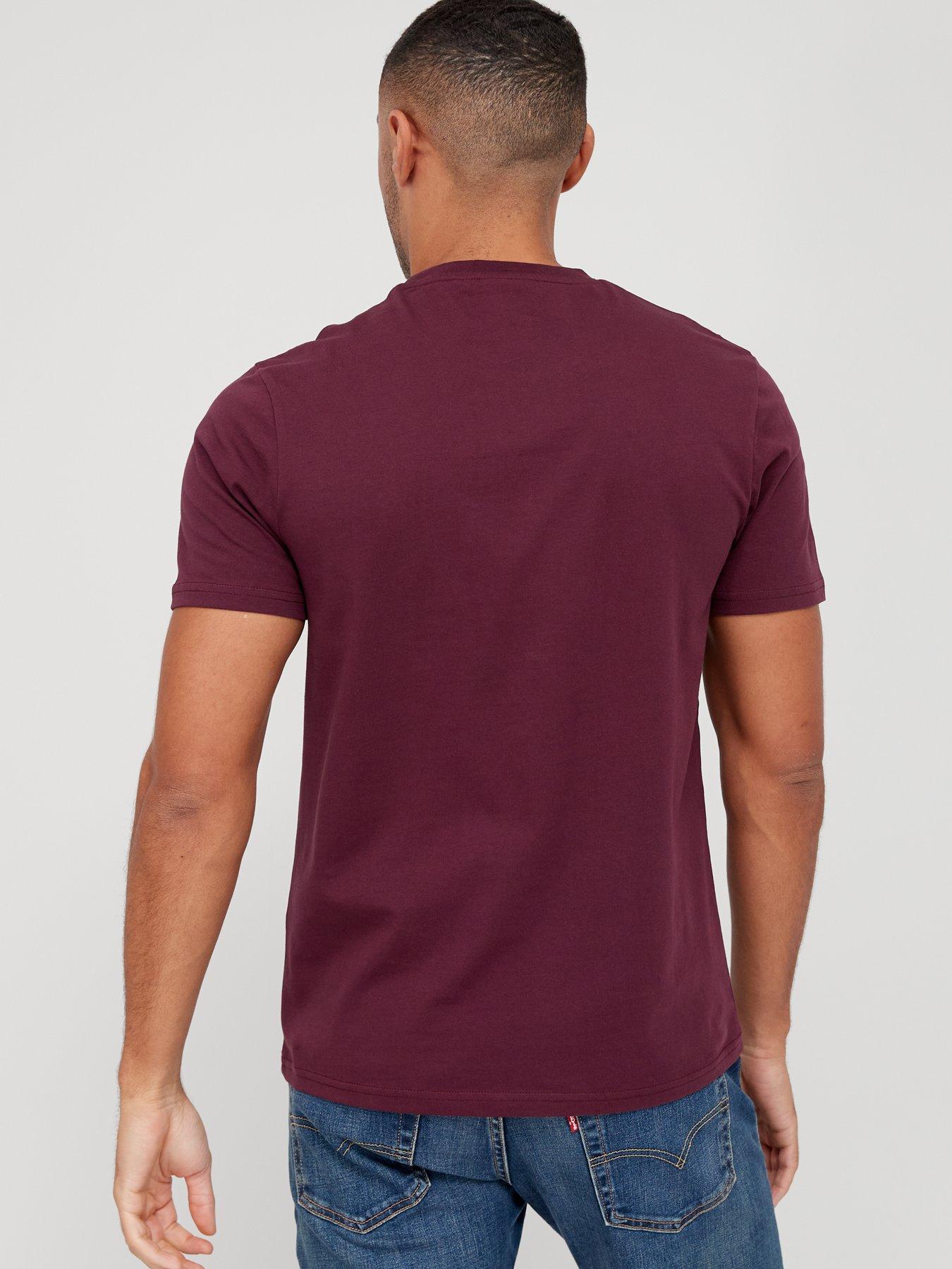 lyle-scott-regular-fit-plain-t-shirt-dark-redstillFront