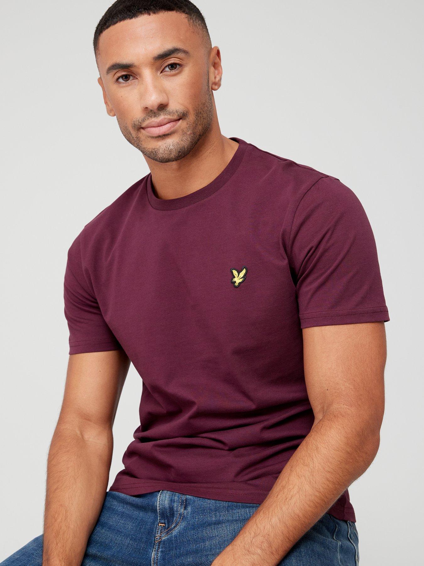 lyle-scott-regular-fit-plain-t-shirt-dark-redoutfit