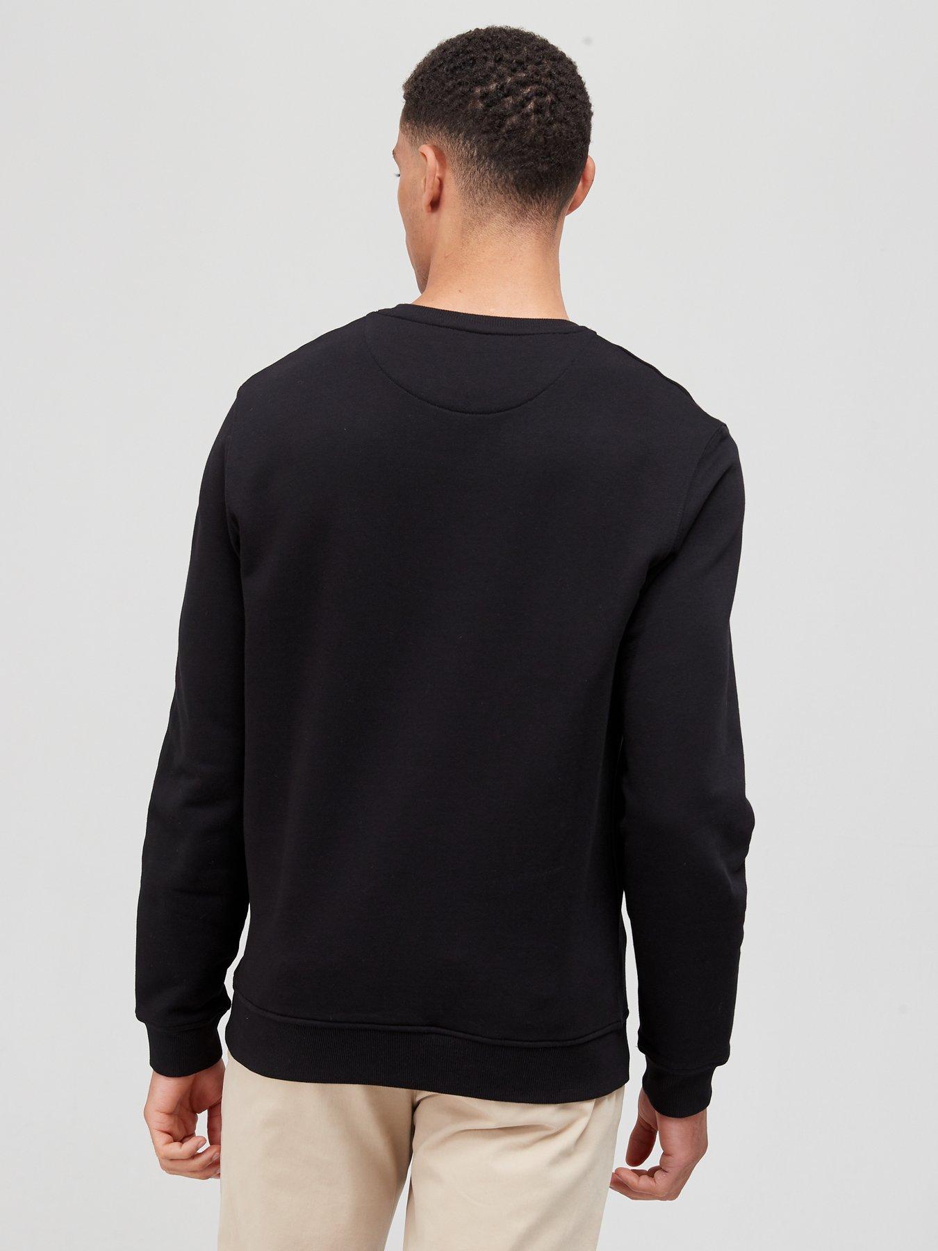 lyle-scott-crew-neck-sweatshirt-blackstillFront