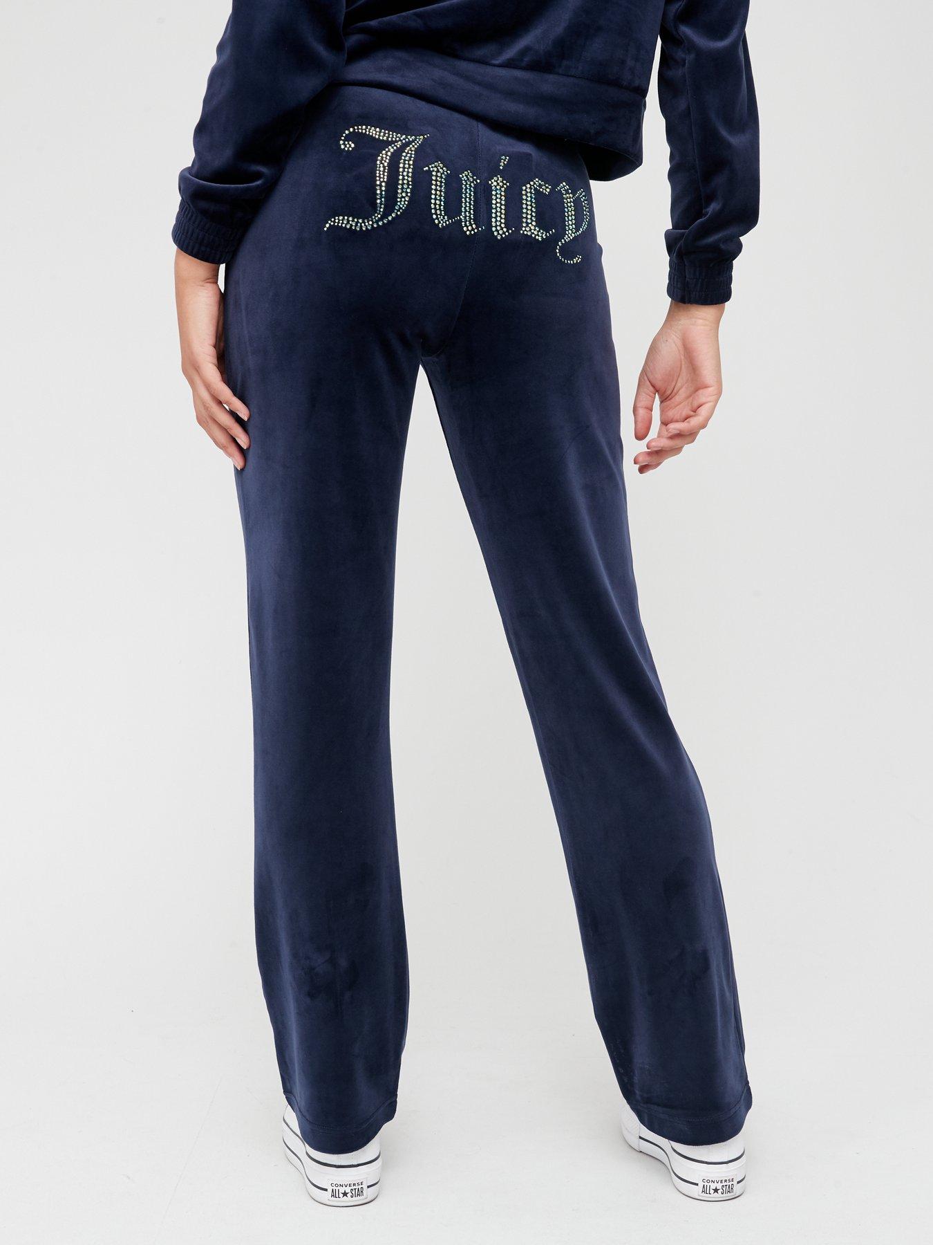 JUICY COUTURE Diamante Logo Velour Joggers