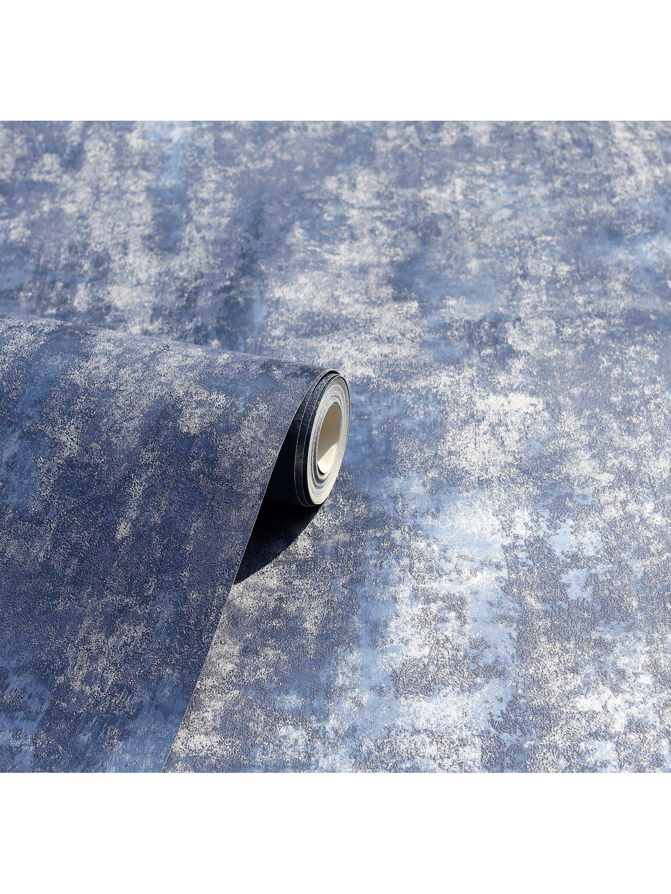 Image 2 of 4 of ARTHOUSE Stone Textures Navy/silver Wallpaper