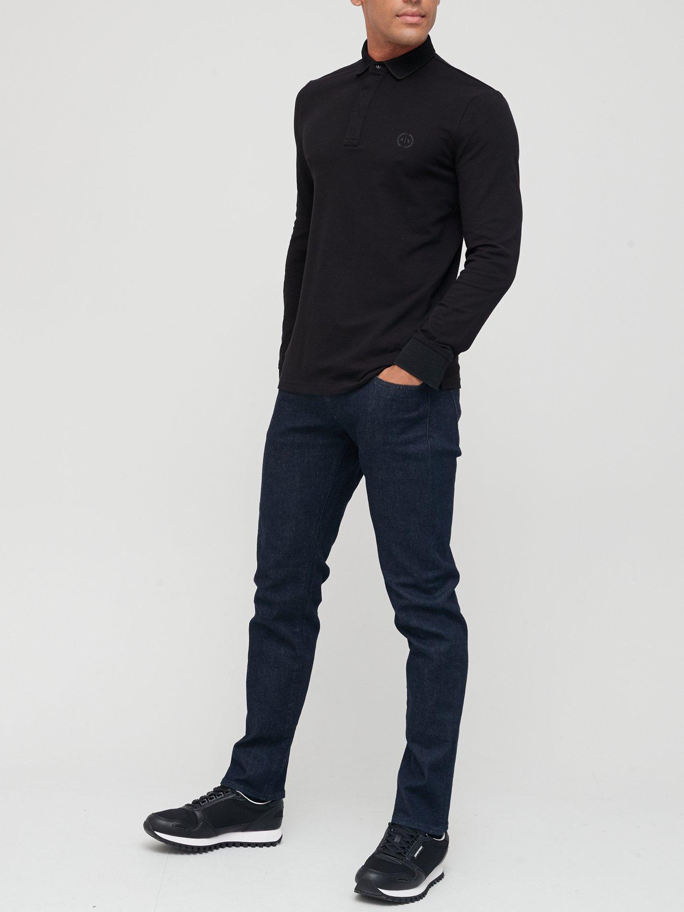 armani-exchange-armani-exchange-long-sleeve-slim-fit-polo-shirt-blackback