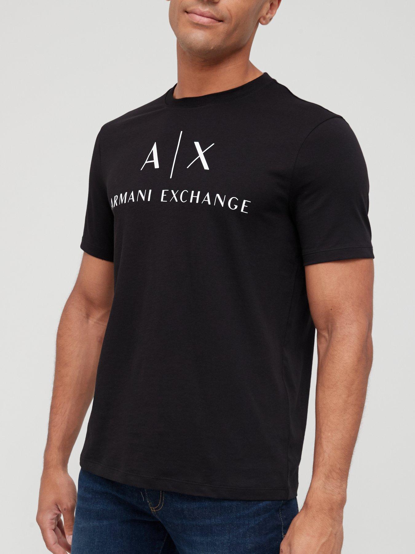 Armani Exchange Armani Exchange AX Logo Print Slim Fit T-Shirt - Black