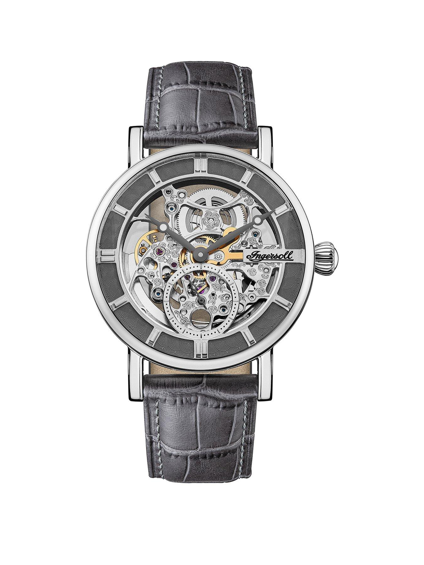 Mens skeleton 2024 mechanical watch