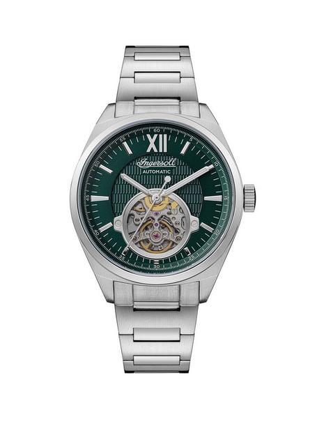 ingersoll-the-shelby-green-skeleton-eye-automatic-dial-stainless-steel-bracelet-mens-watch