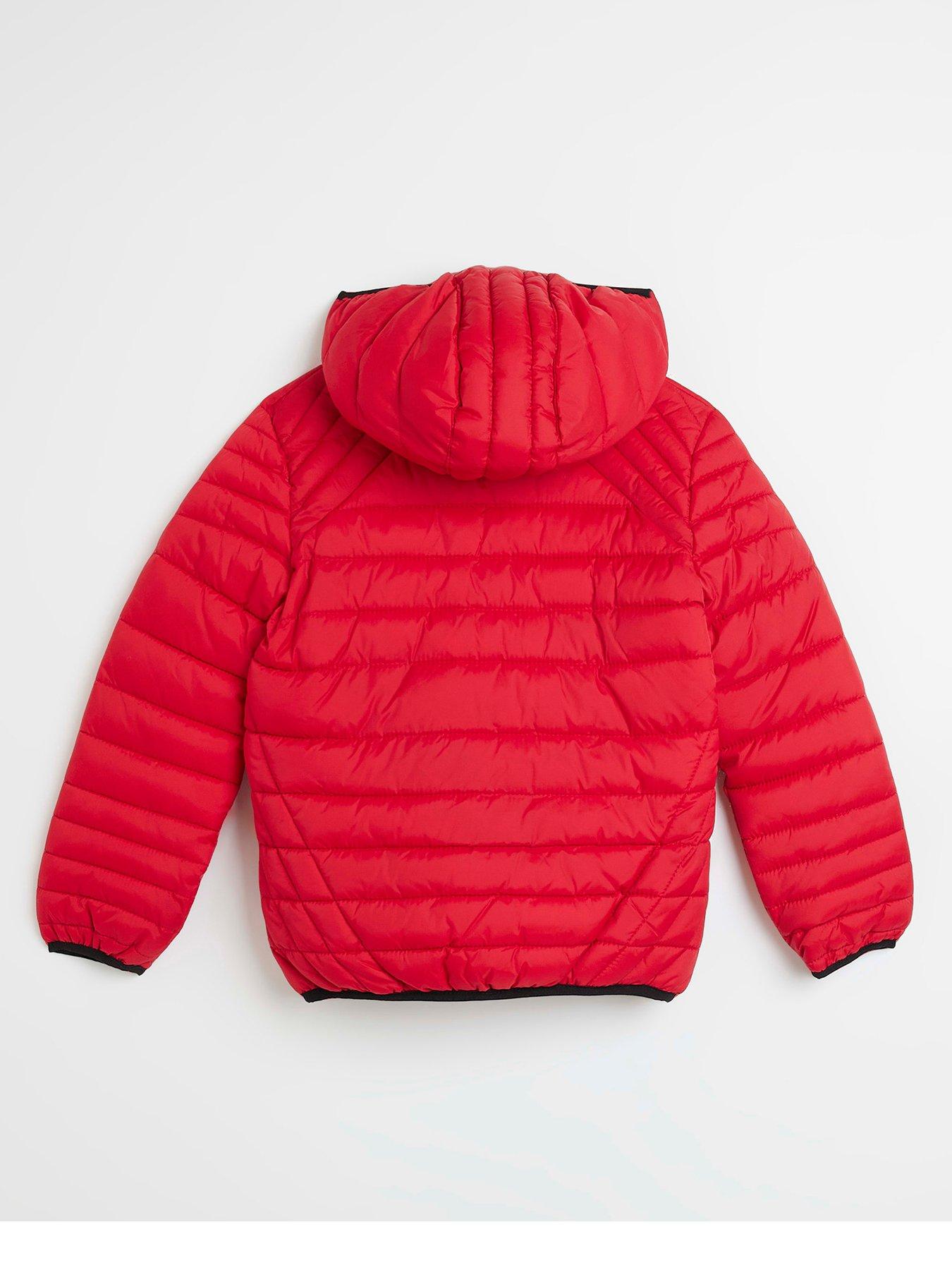 River island red puffer on sale coat