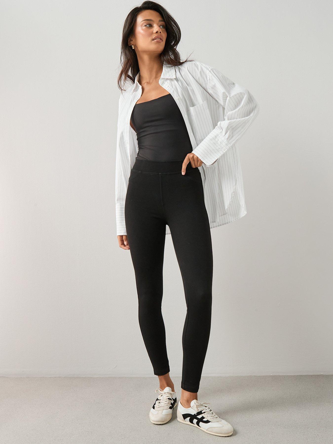 Image 3 of 6 of The Very Collection Denim Look Jegging - Black