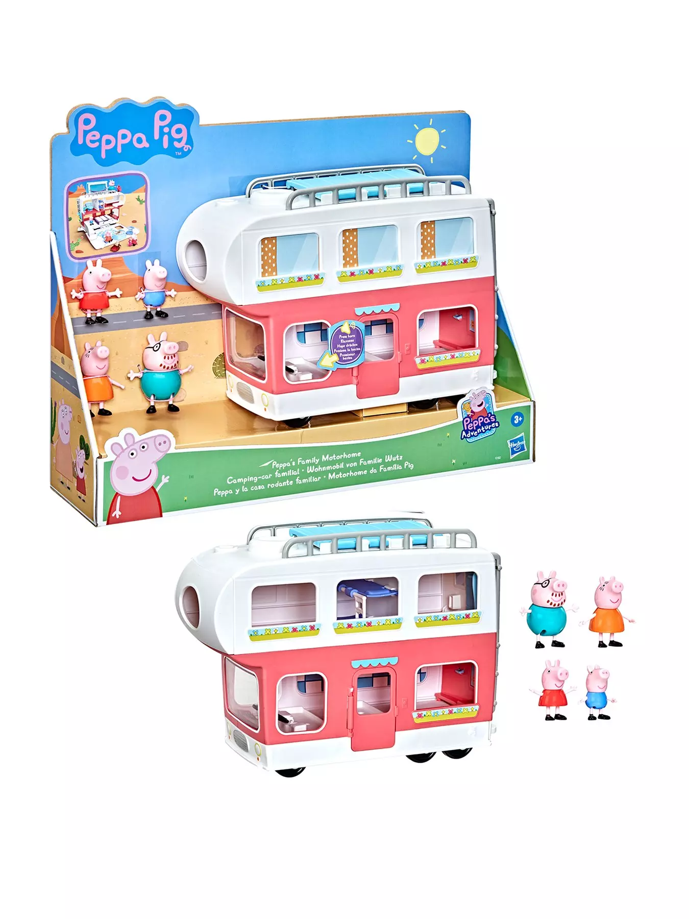 Peppa Pig Peppa's Adventures Peppa's Family Ice Cream Fun Figure 4-Pack  Toy, 4 Family Figures with Frozen Treats, Ages 3 and Up