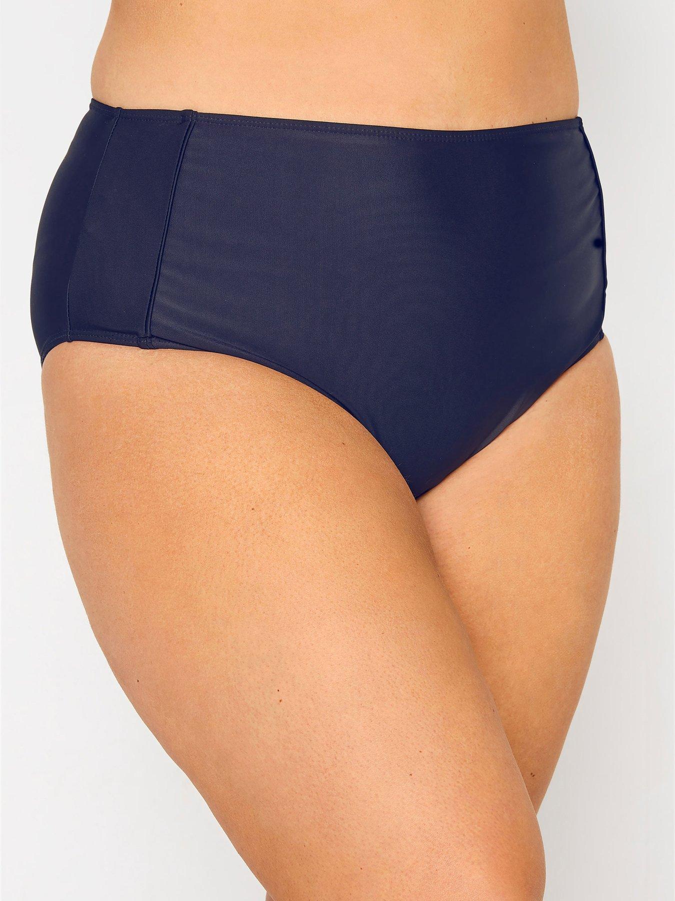 Yours Clothing Control Bikini Brief With Piping Navy