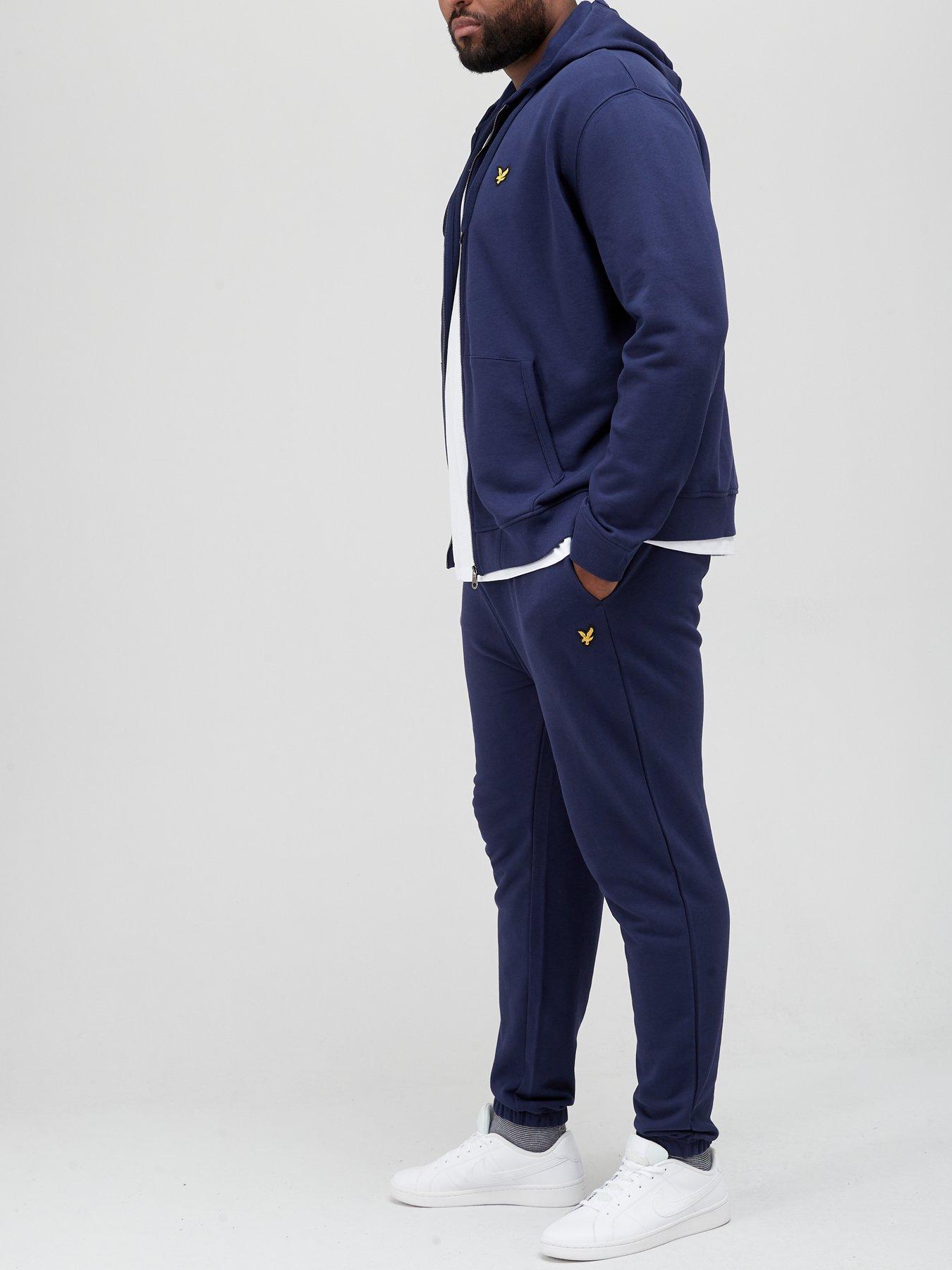 Lyle and scott zip through hoodie navy hotsell