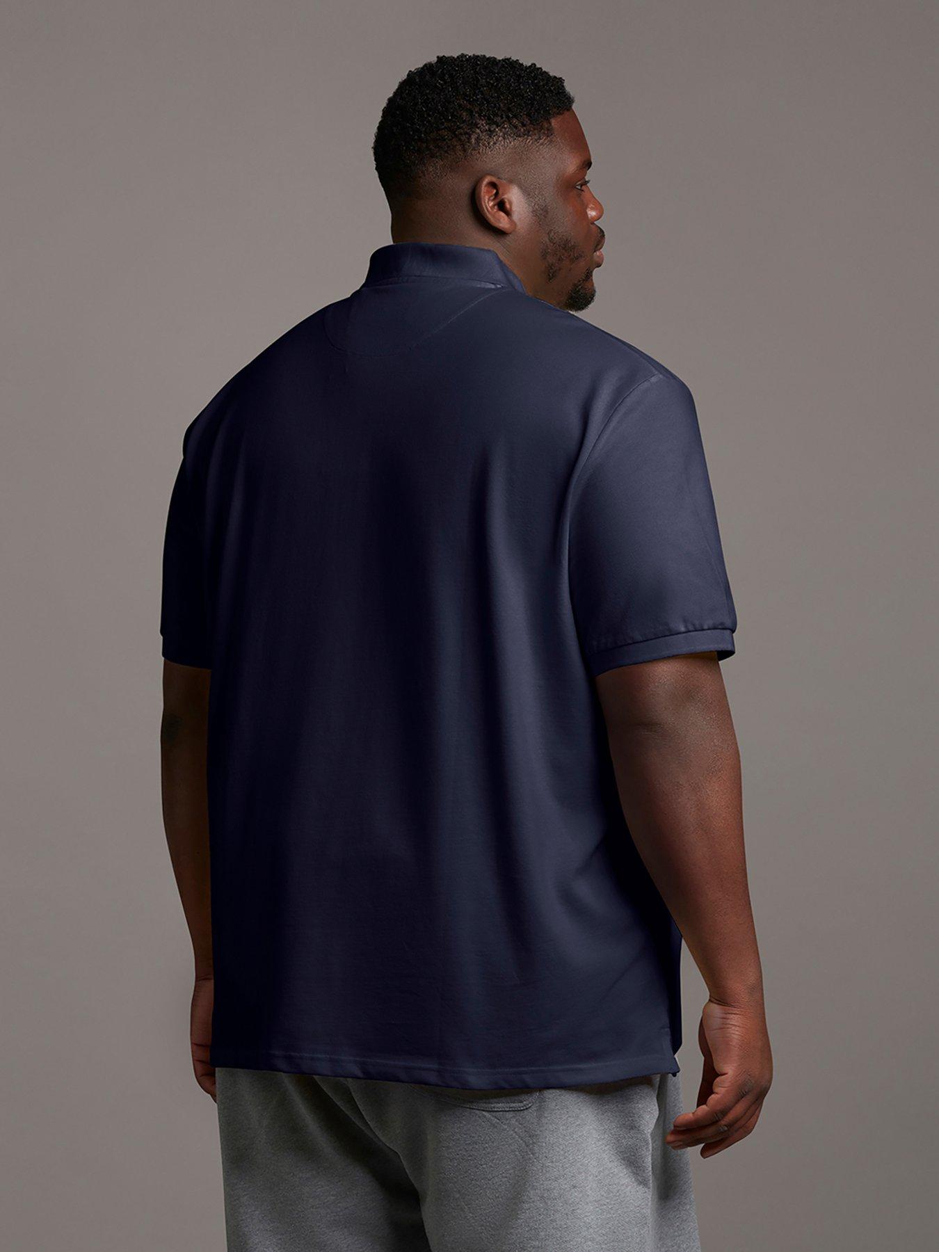 lyle-scott-big-amp-tall-plain-polo-shirt-navystillFront