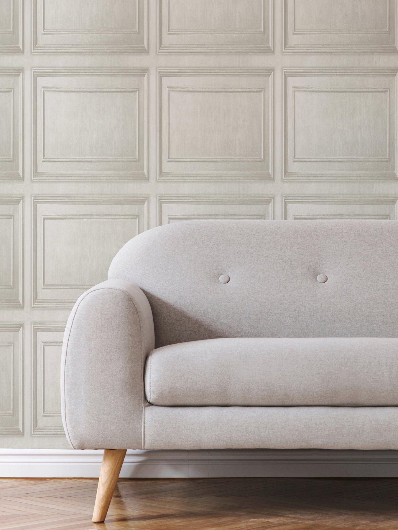 Image 1 of 3 of Fresco Wood Panel Neutral Wallpaper