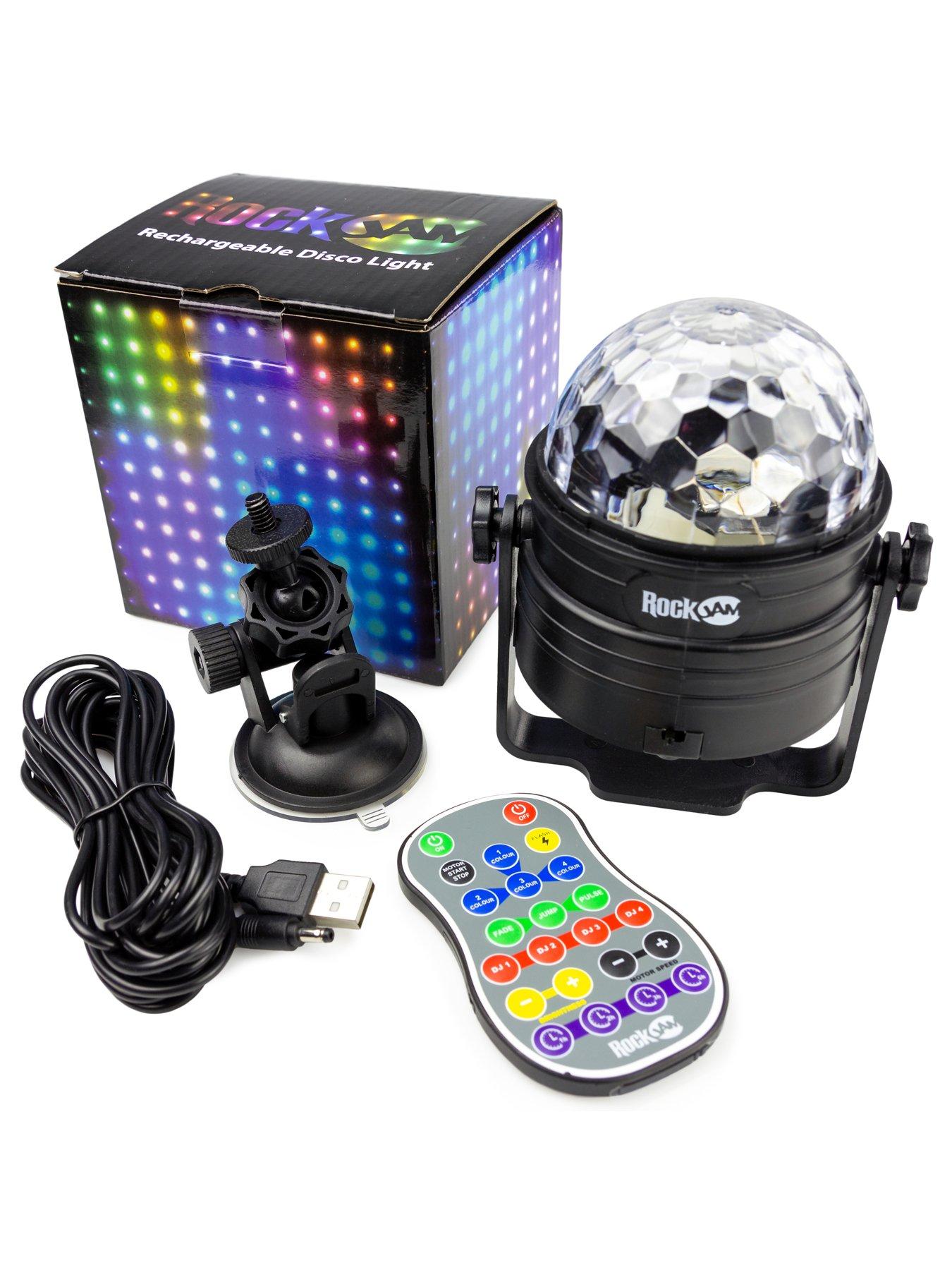 Image 7 of 7 of RockJam Rechargeable Wireless Party Lights 6Watt LED Sound Activated Disco Ball with Remote Control