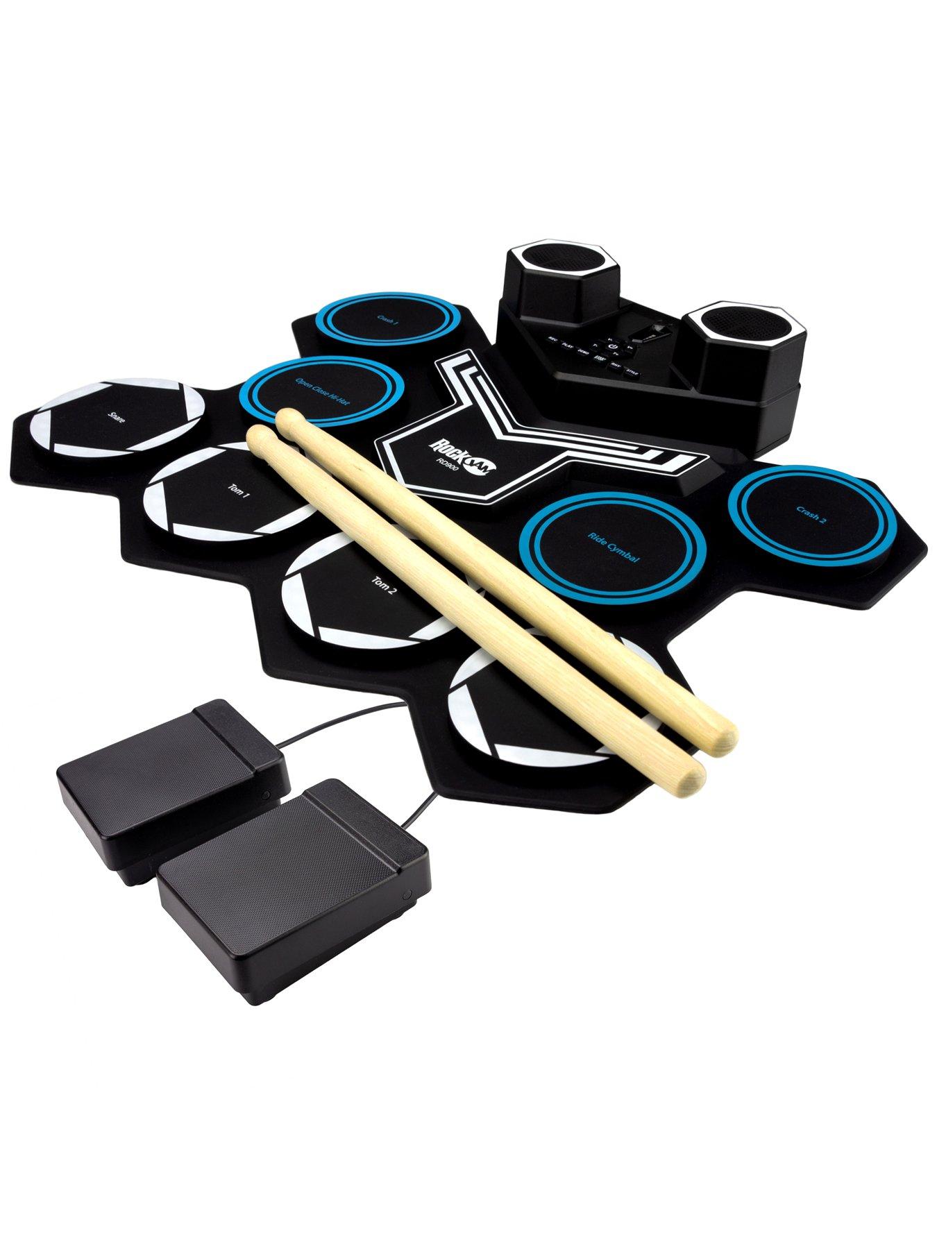 Image 2 of 6 of RockJam RockJam Rechargeable Bluetooth Roll Up Drum Kit with Inbuilt Speakers &amp; Drumsticks