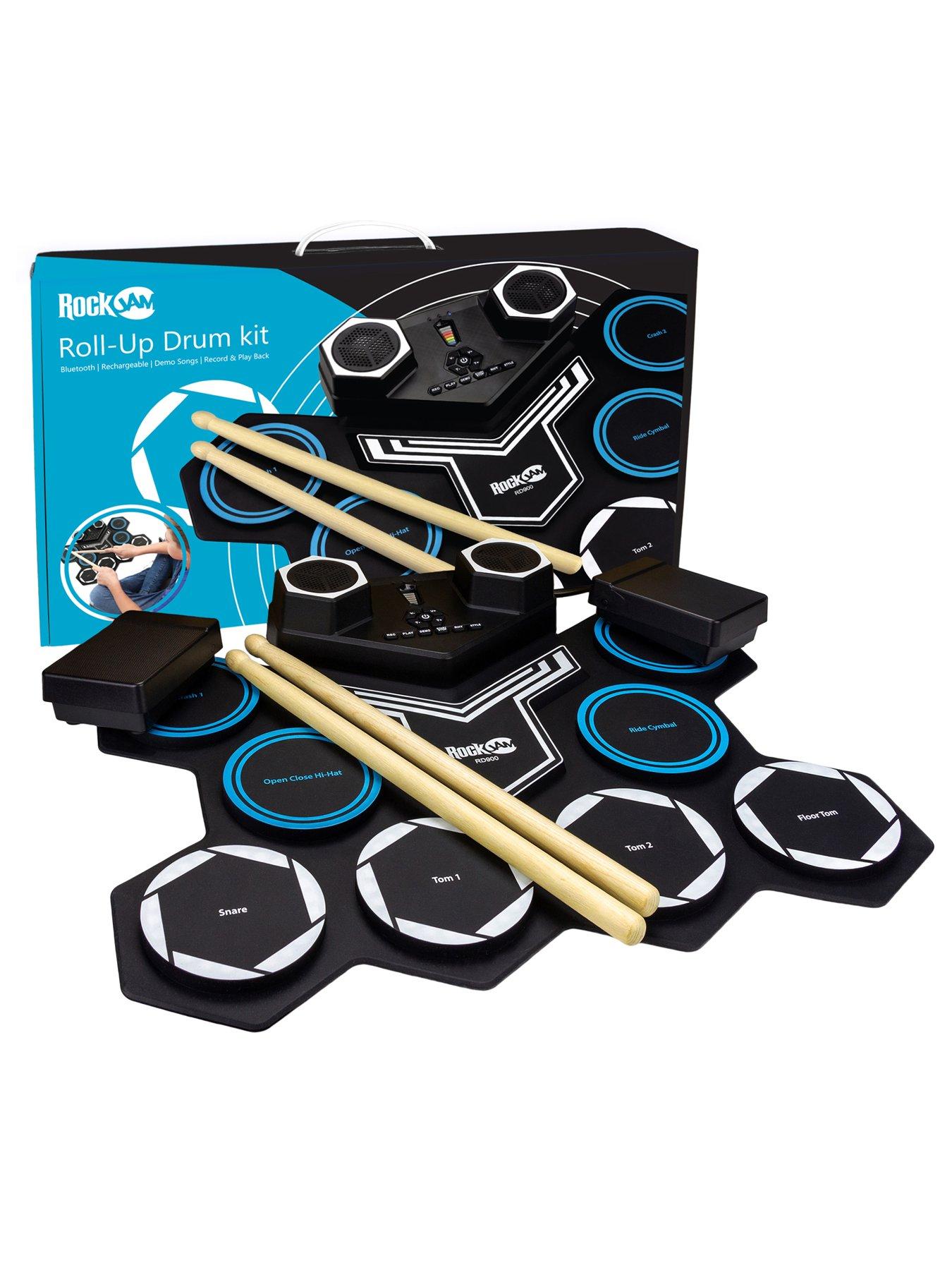 Image 6 of 6 of RockJam RockJam Rechargeable Bluetooth Roll Up Drum Kit with Inbuilt Speakers &amp; Drumsticks