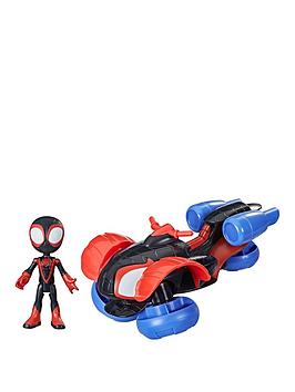 spiderman-marvel-spidey-and-his-amazing-friends-change-n-go-techno-racer-and-10-cm-miles-morales-spider-man-action-figure-ages-3-and-up