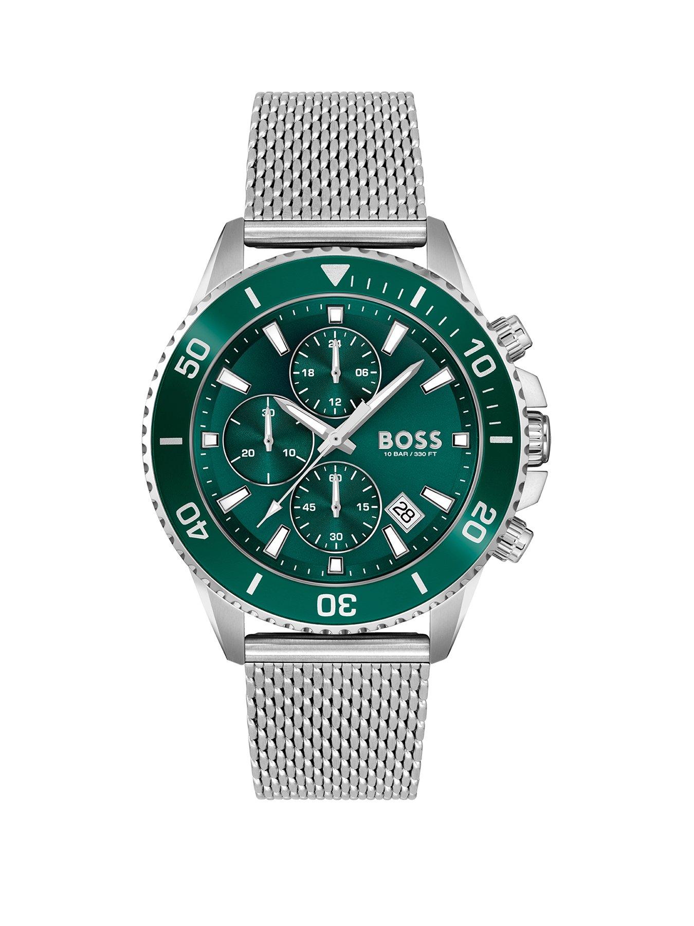 boss-boss-admiral-green-chronograph-stainless-steel-mesh-bracelet-watch