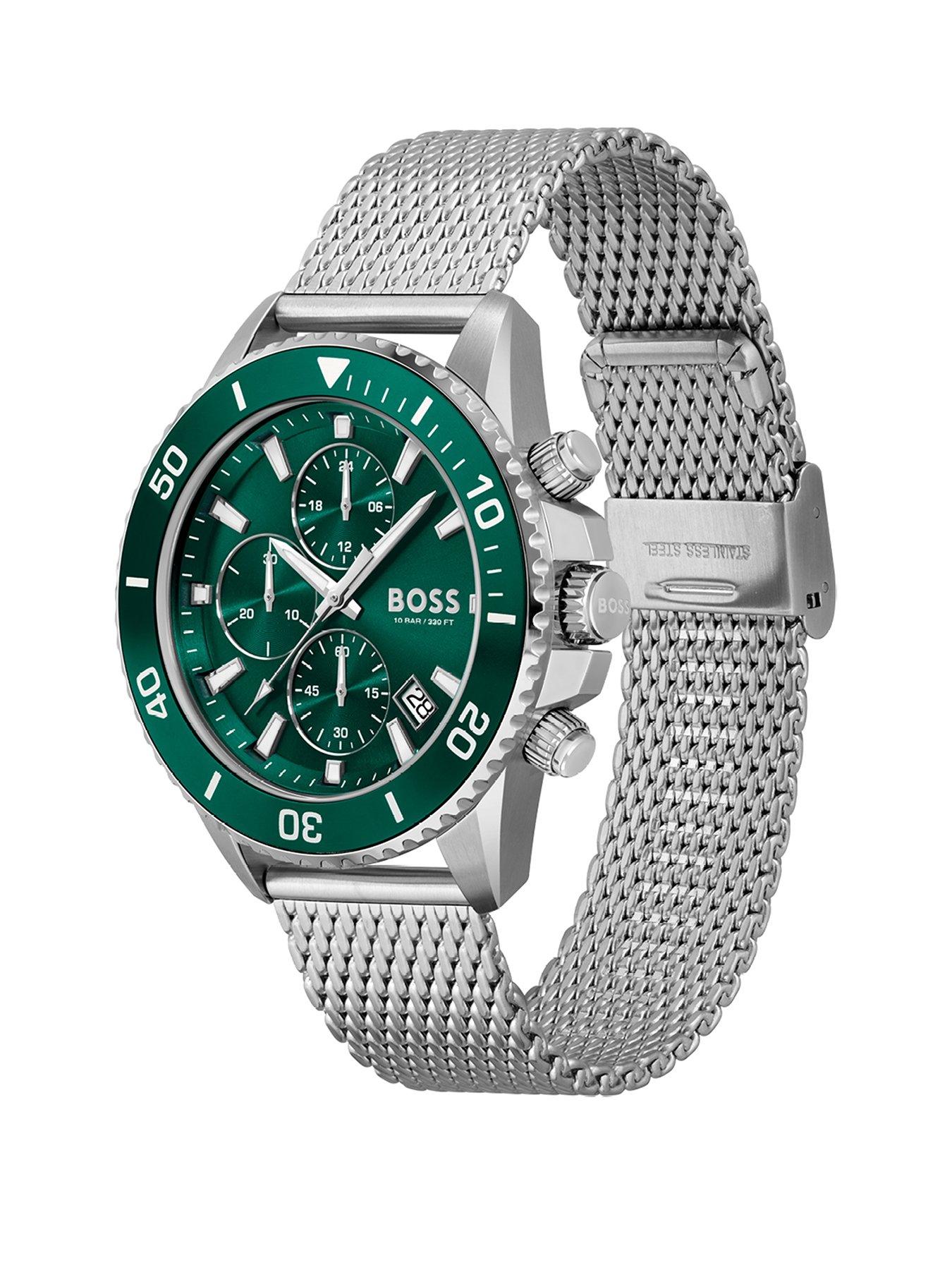 boss-boss-admiral-green-chronograph-stainless-steel-mesh-bracelet-watchstillFront