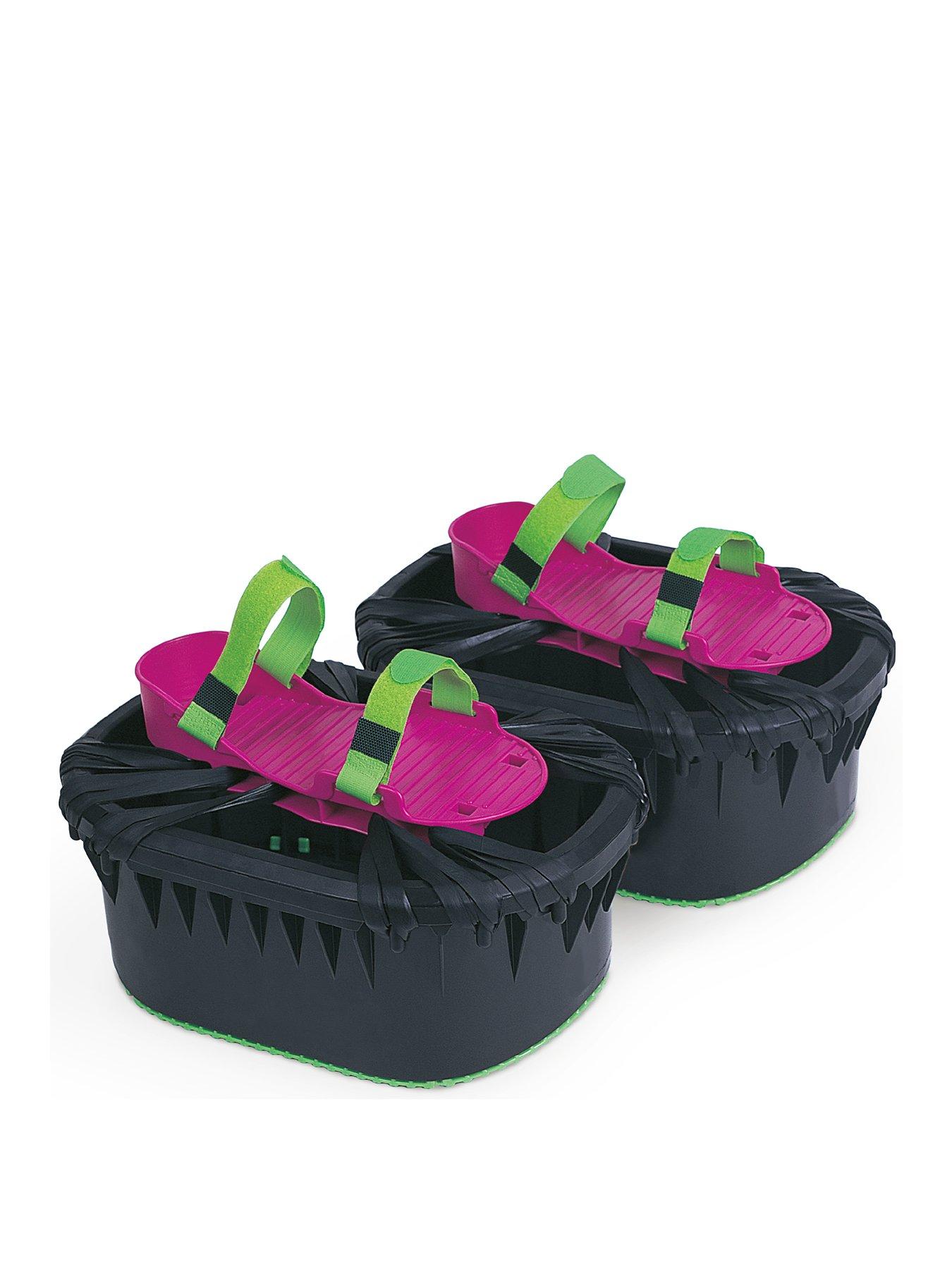 Moon Shoes Bouncy Shoes, Mini Trampolines for Your Feet, One Size, Black,  New and Improved, Bounce Your Way to Fun, Very Durable, No Tool Assembly
