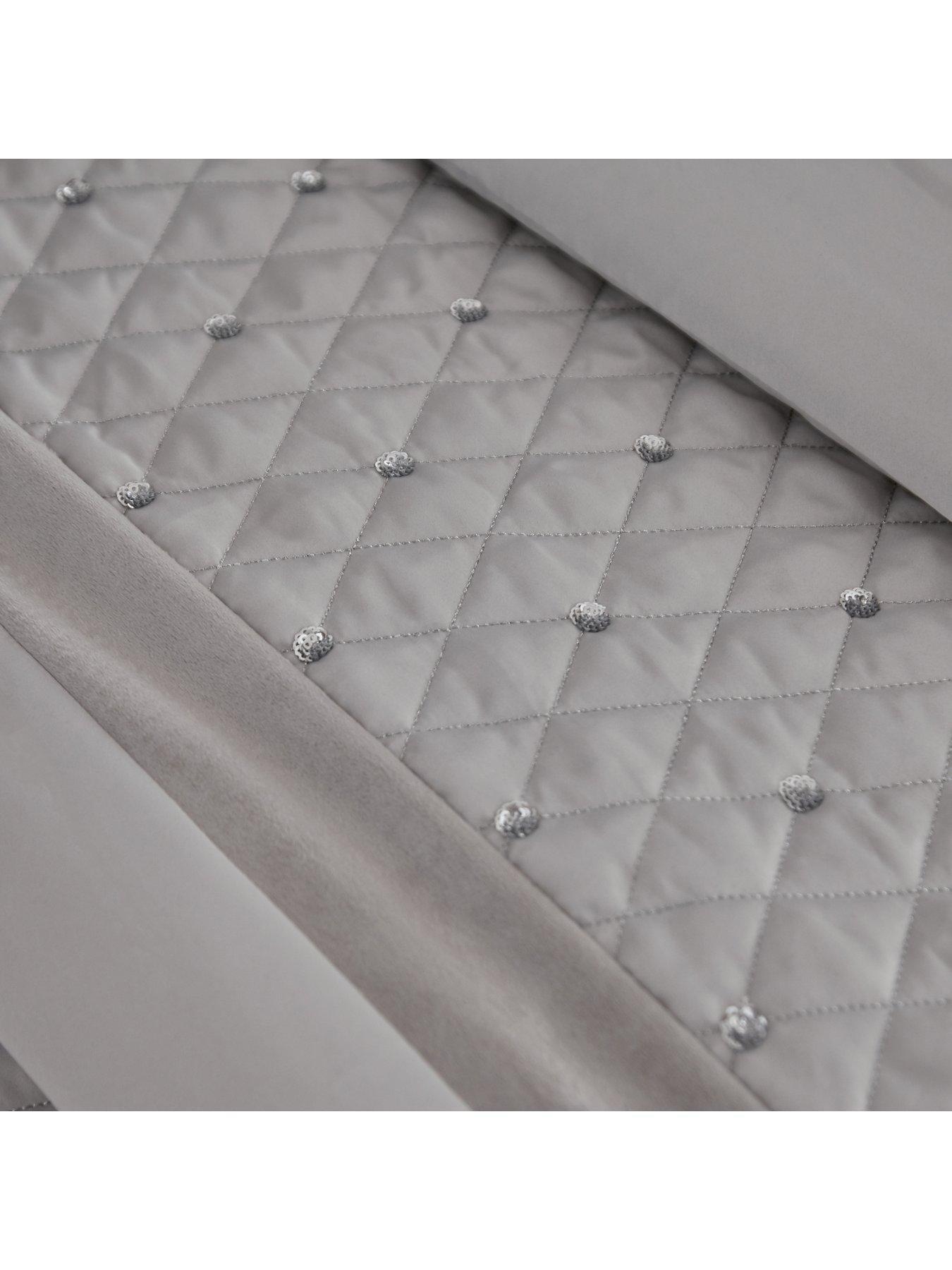 Image 3 of 5 of Catherine Lansfield Sequin Cluster Eyelet Curtains in Silver