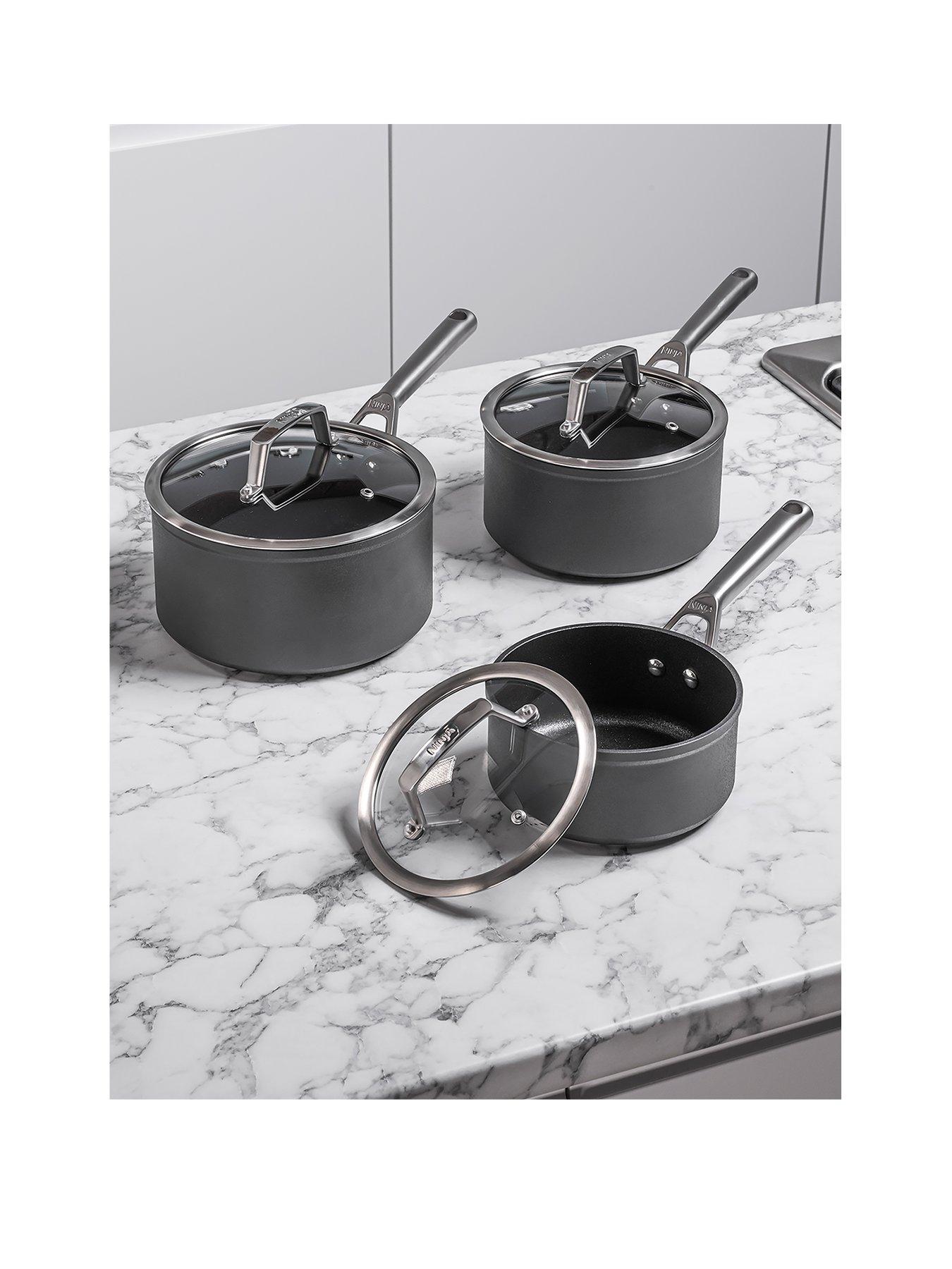undefined Foodi ZEROSTICK 3 Piece Pan Set - 16cm, 18cm and 20cm Saucepans, non stick - C33000UK
