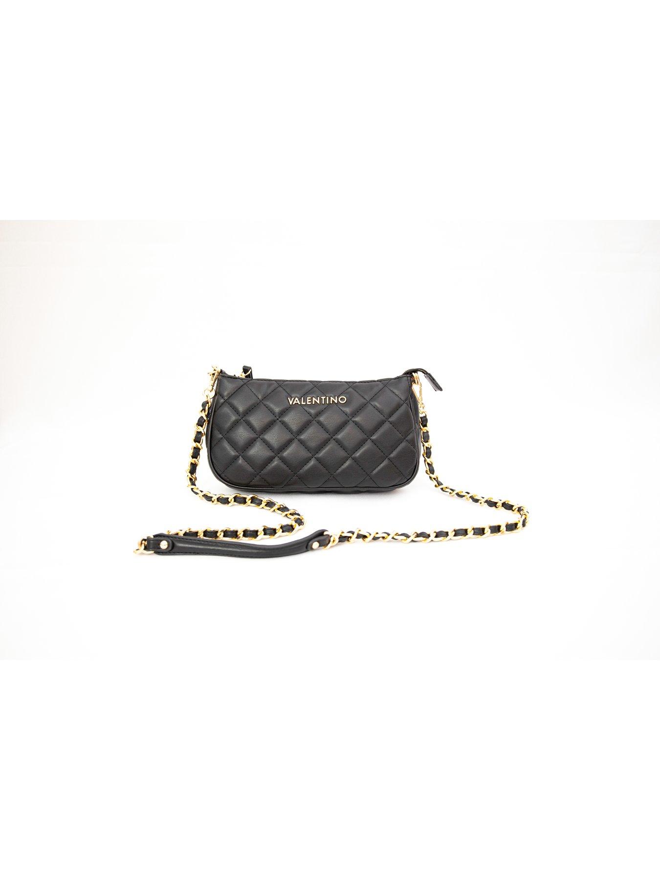 Valentino Bags Ocarina quilted cross body bag with chain strap in black