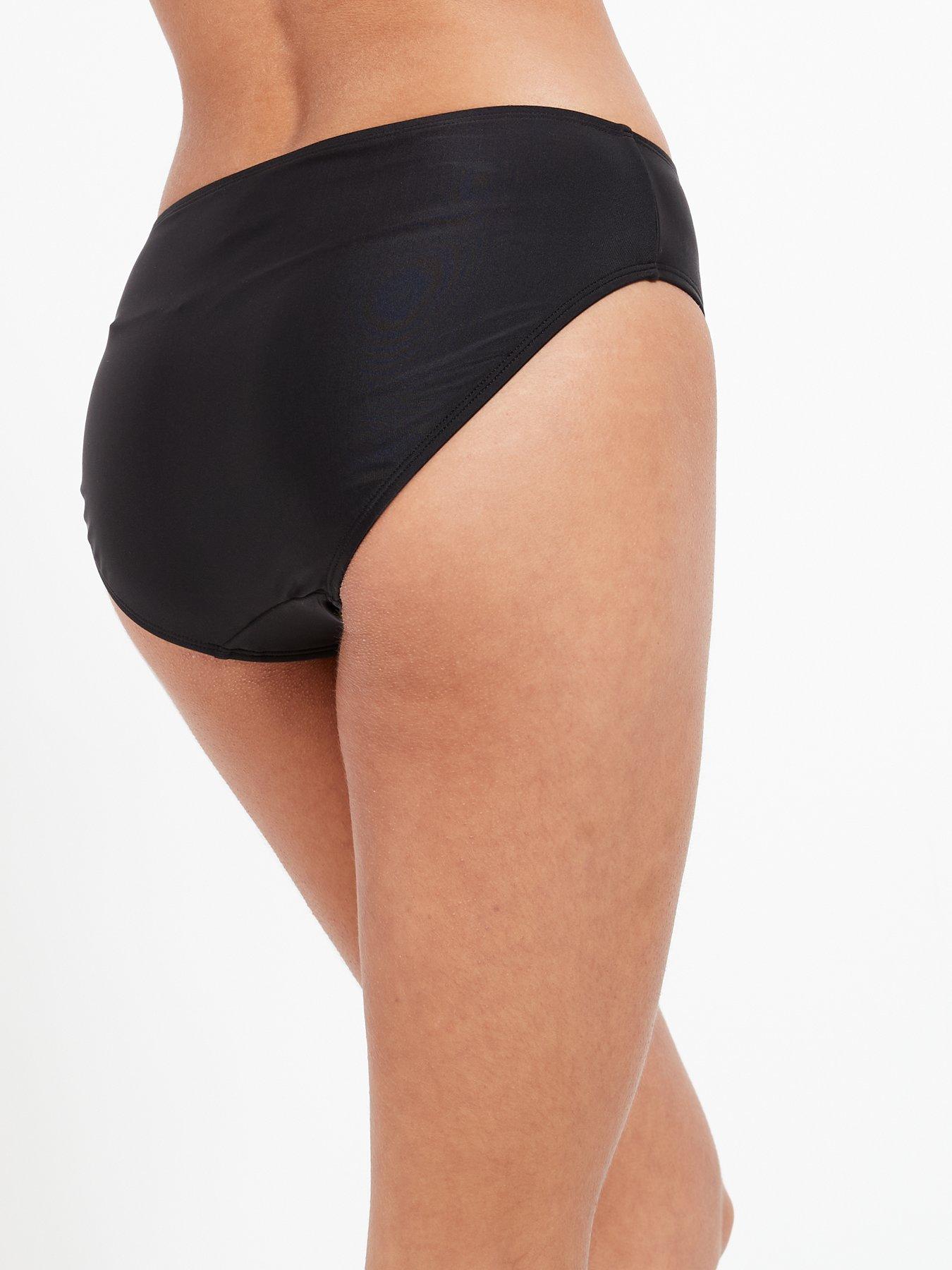 Image 2 of 6 of The Very Collection Womens Mix &amp; Match High Leg Midi Rise Bikini Briefs - Black