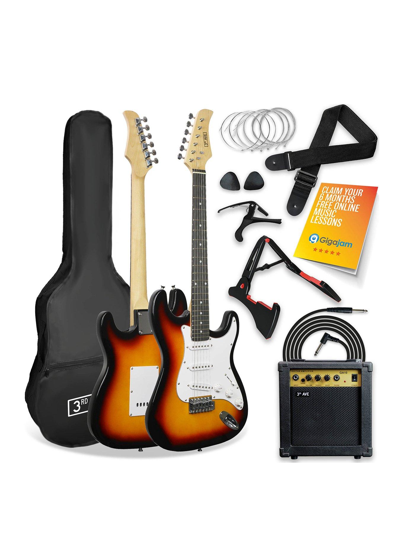 undefined Full Size 4/4 Electric Guitar Ultimate Kit with 10W Amp - 6 Months FREE Lessons -  Sunburst