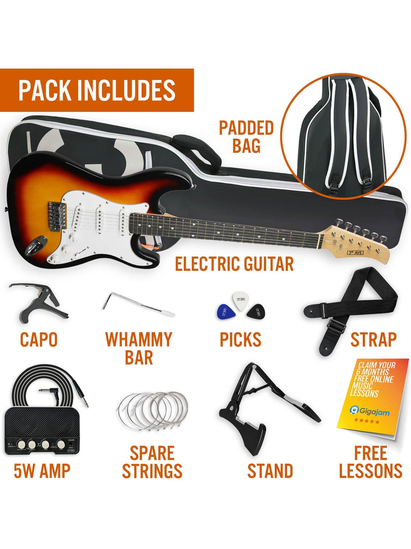 Image 3 of 6 of 3rd Avenue 3rd Avenue Full Size 4/4 Electric Guitar Ultimate Kit with Amp - 6 Months FREE Lessons - Sunburst