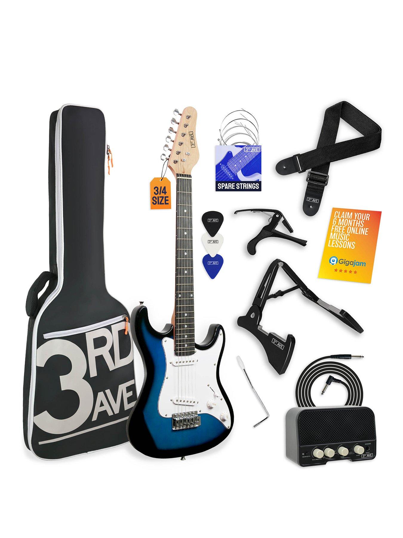Image 1 of 6 of 3rd Avenue 3/4 Size Electric Guitar Ultimate Kit with Amp - 6 Months FREE Lessons - Blue