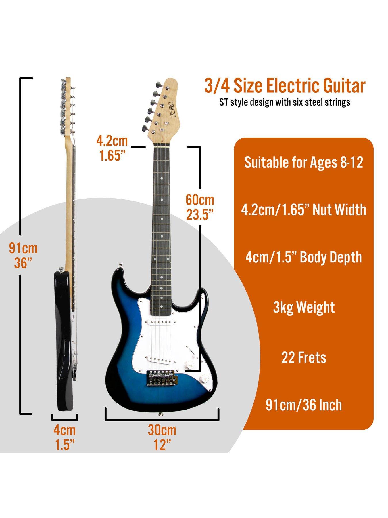 Image 2 of 6 of 3rd Avenue 3/4 Size Electric Guitar Ultimate Kit with Amp - 6 Months FREE Lessons - Blue