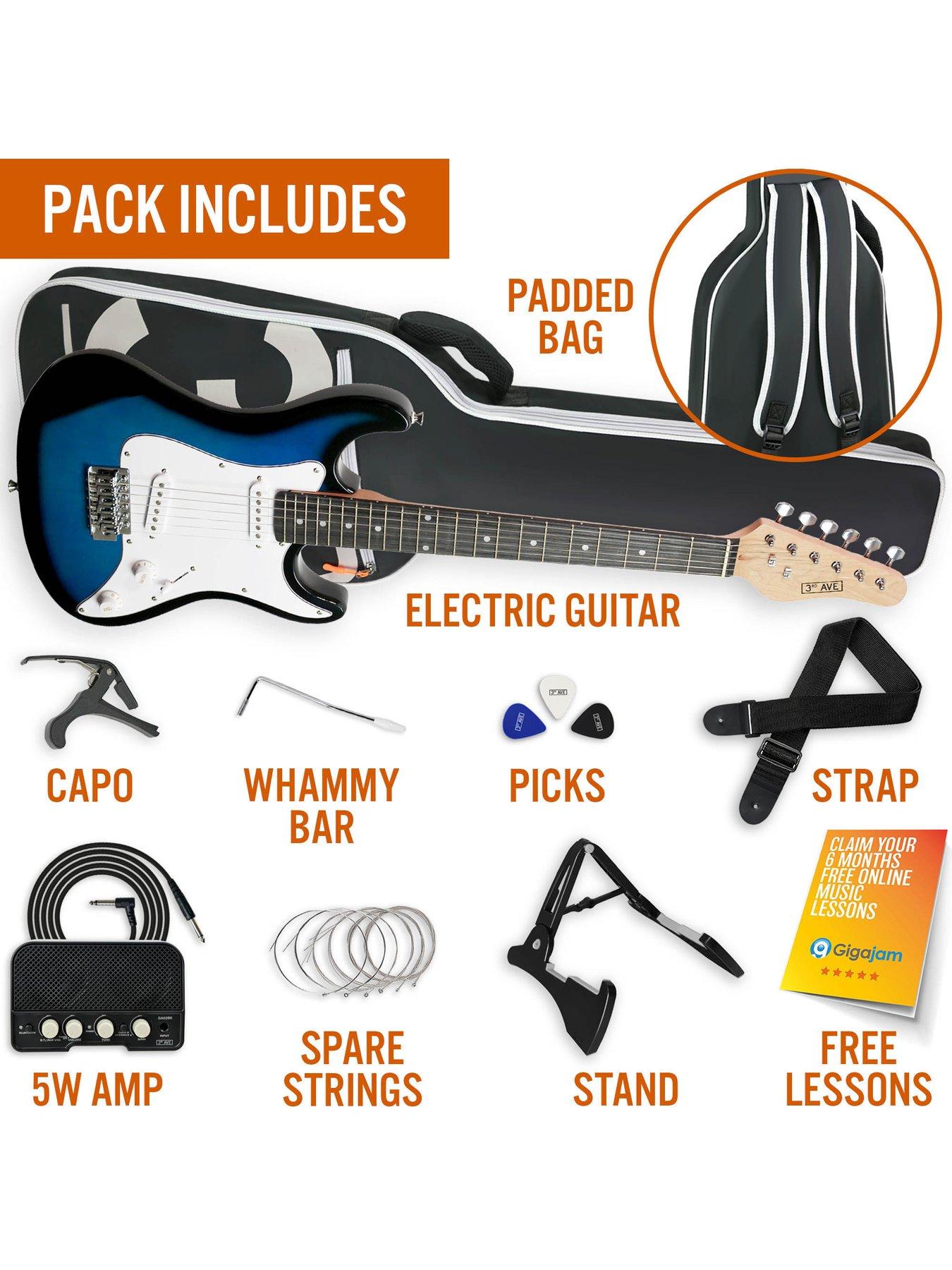 Image 3 of 6 of 3rd Avenue 3/4 Size Electric Guitar Ultimate Kit with Amp - 6 Months FREE Lessons - Blue