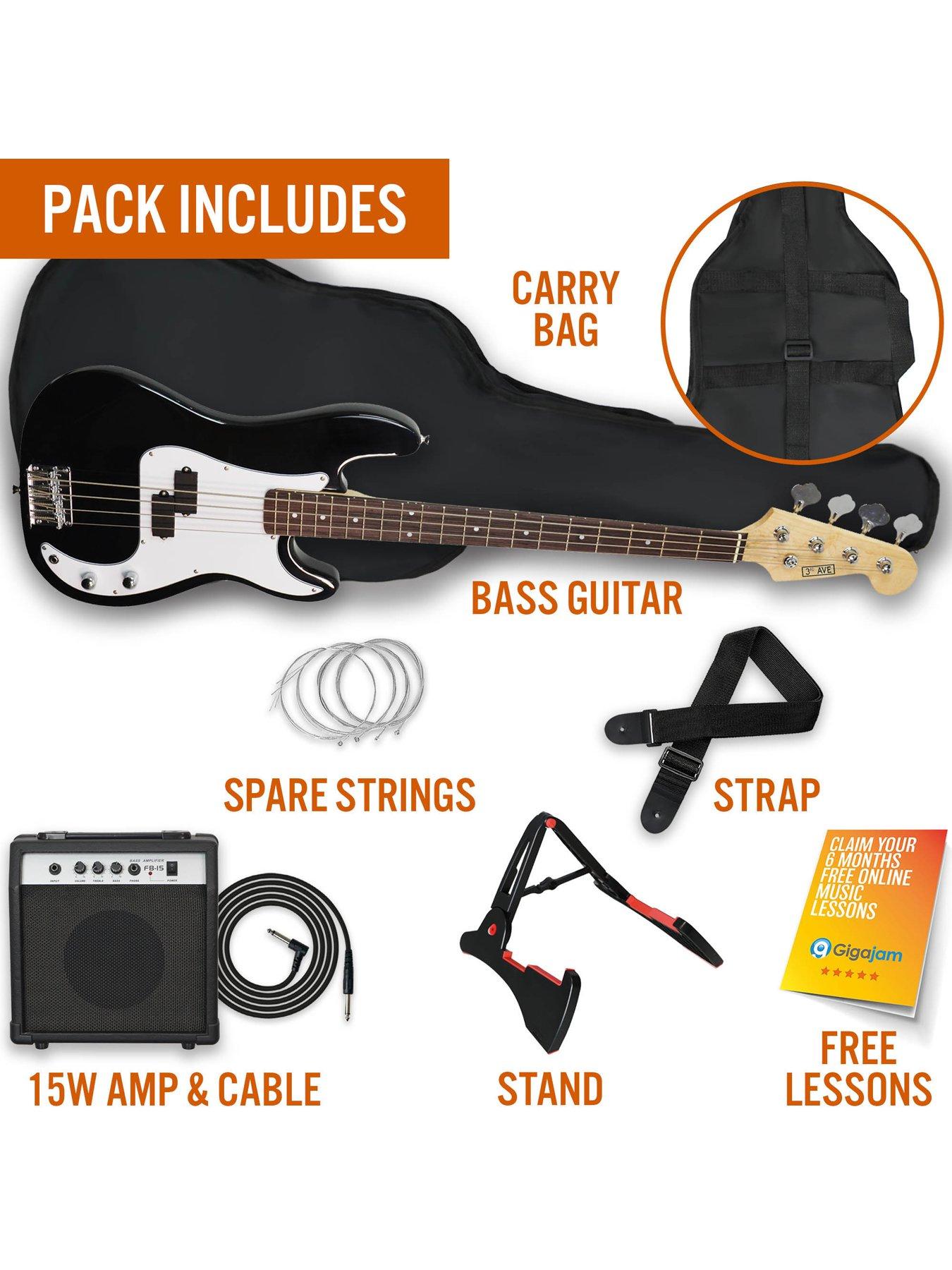 3rd-avenue-full-size-bass-guitar-ultimate-kit-with-15w-amp-6-months-free-lessons-blackback