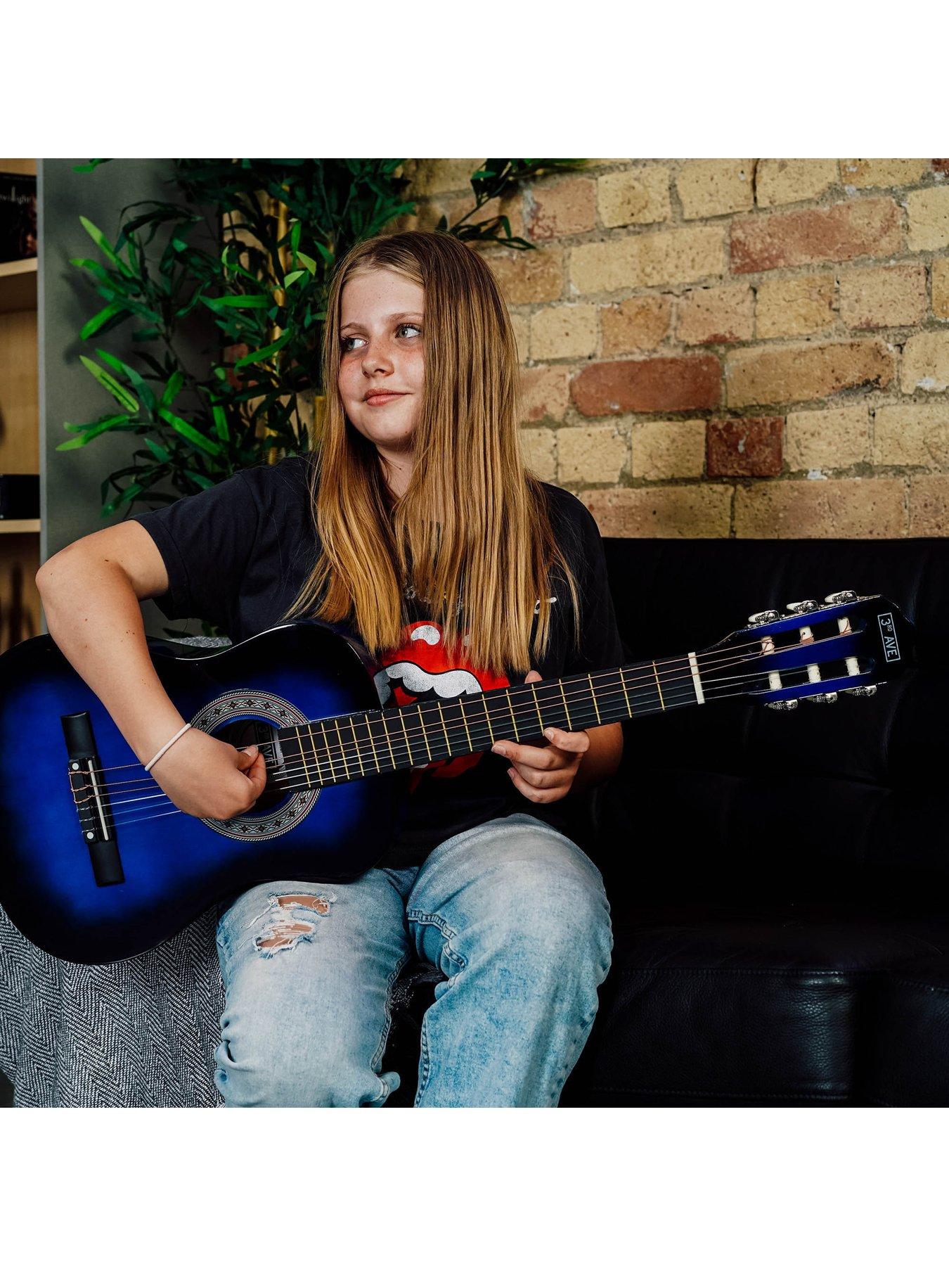 Image 5 of 6 of 3rd Avenue 1/2 Size Kids Classical Guitar Beginner Bundle - 6 Months FREE Lessons - Blueburst